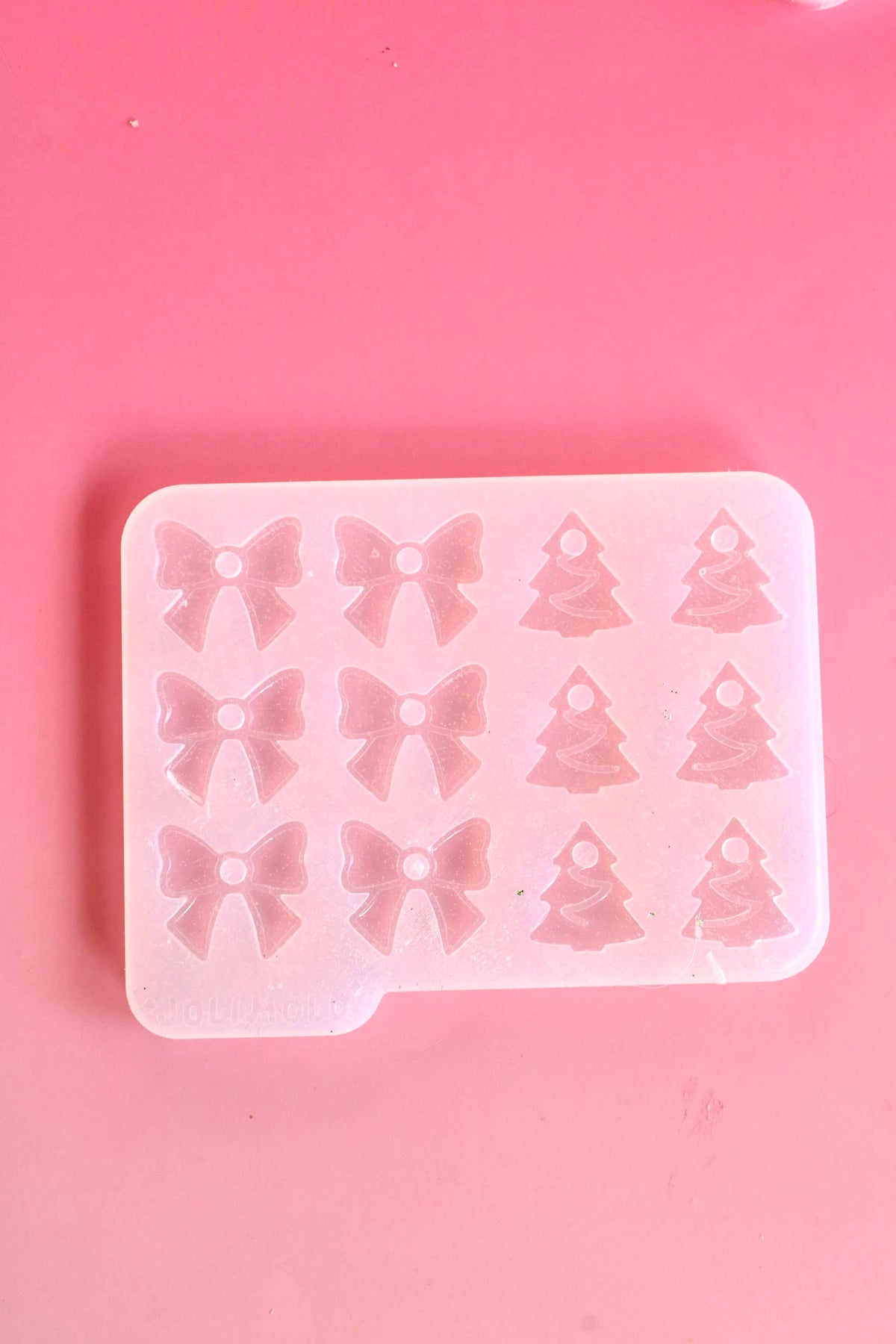 Moule silicone pampille DUO Sapin + Noeud - 6 paires