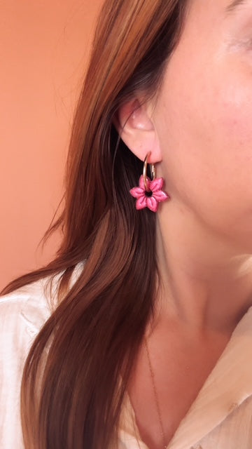 Moule silicone pampille FLEUR ROSE DE L'HIVER- 6 paires