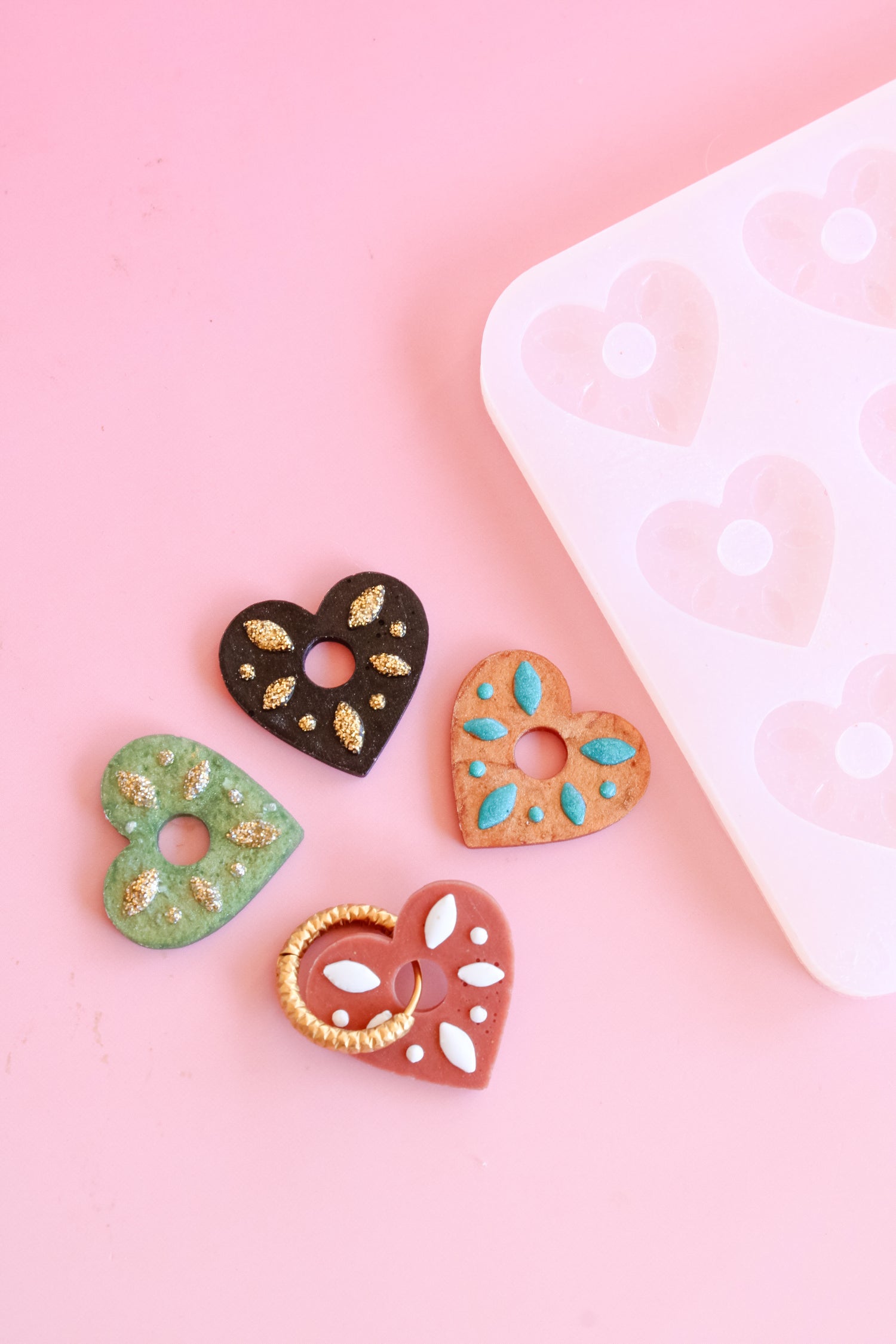Moule silicone pampille COEUR NOMADE - 6 paires