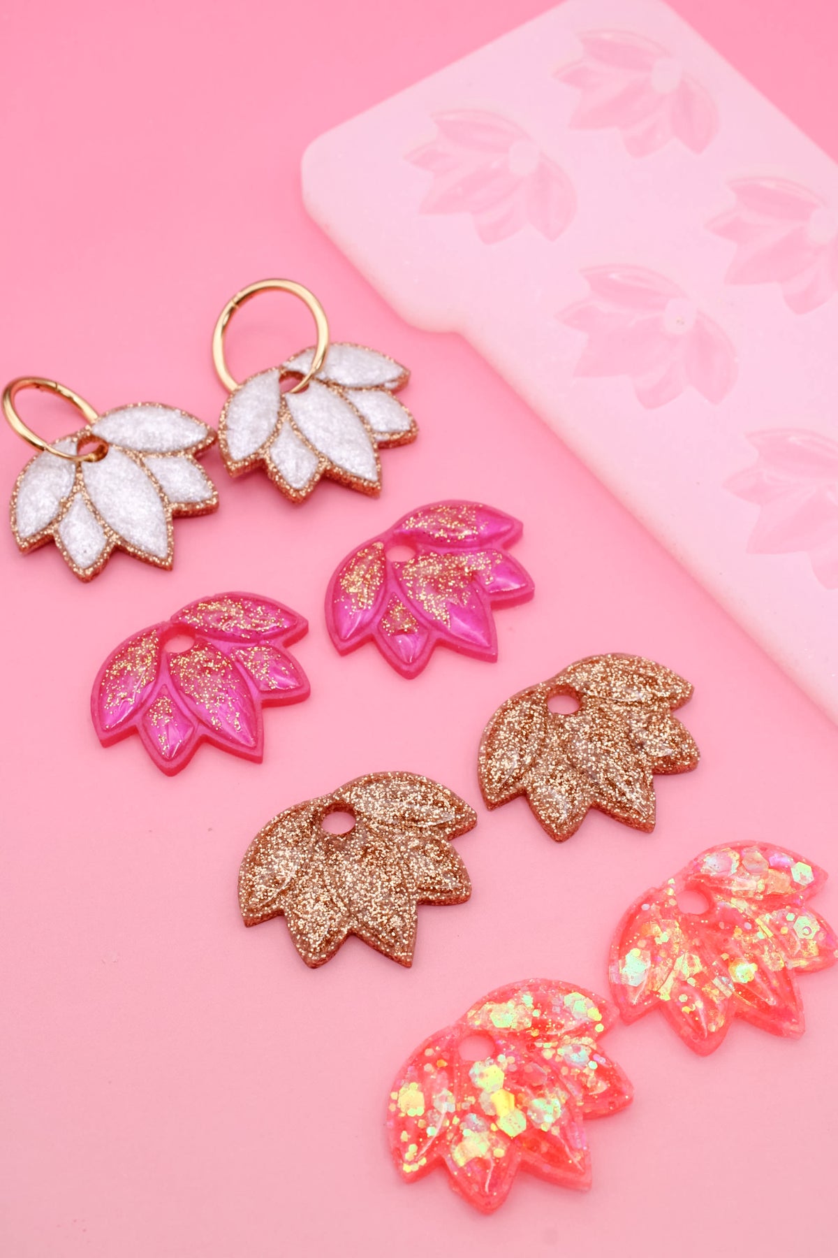 Moule silicone pampille FLEUR LOTUS - 6 paires
