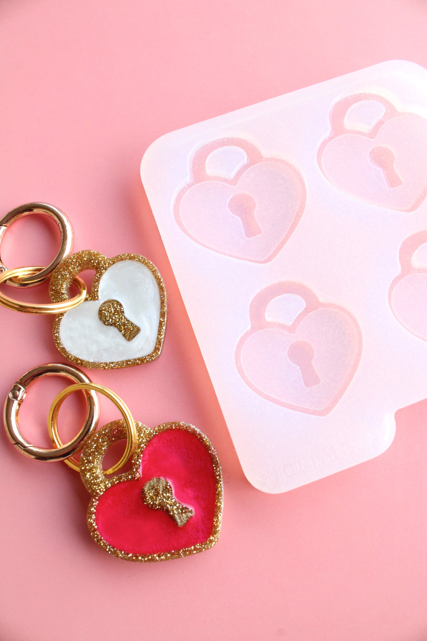 Moule silicone médaille CADENAS COEUR - 2 tailles