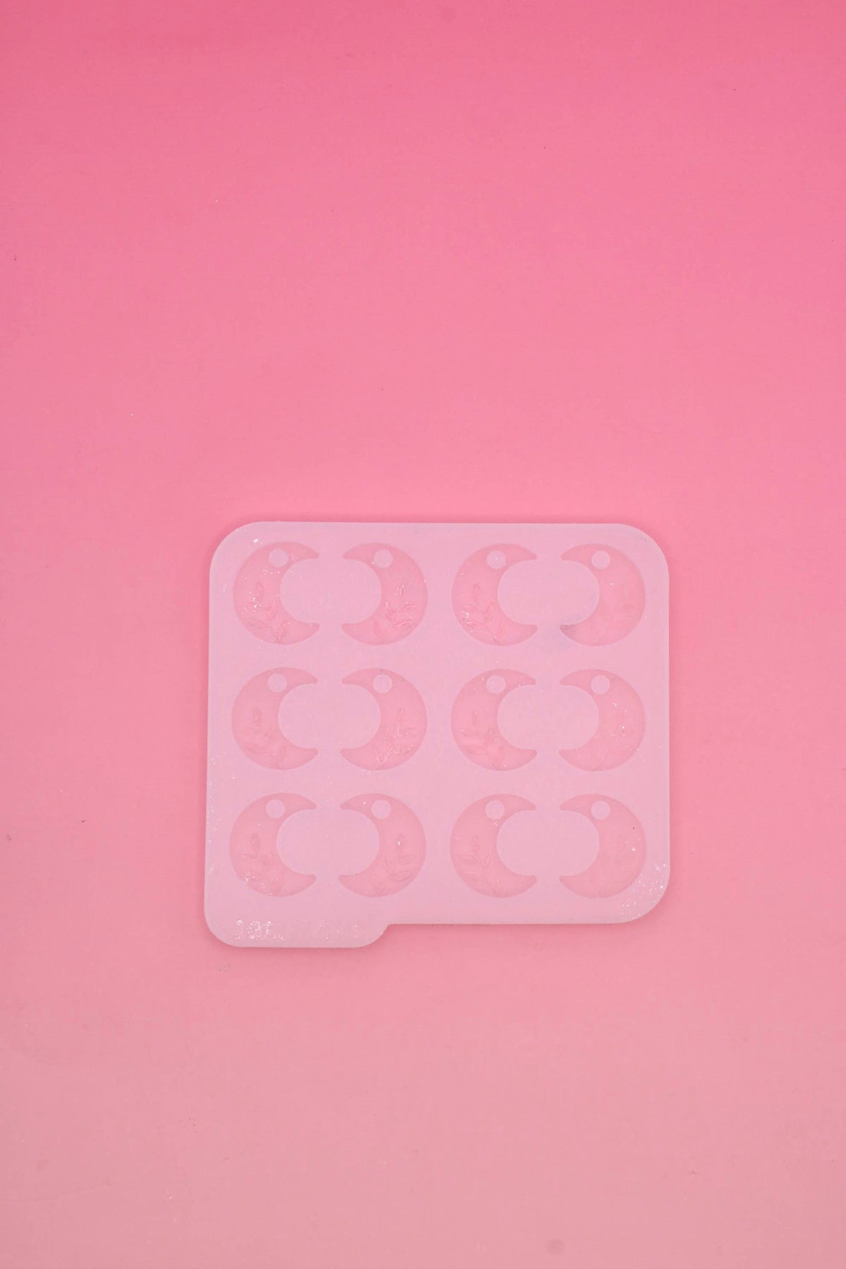 Moule silicone pampille LUNE FEUILLE - 6 paires