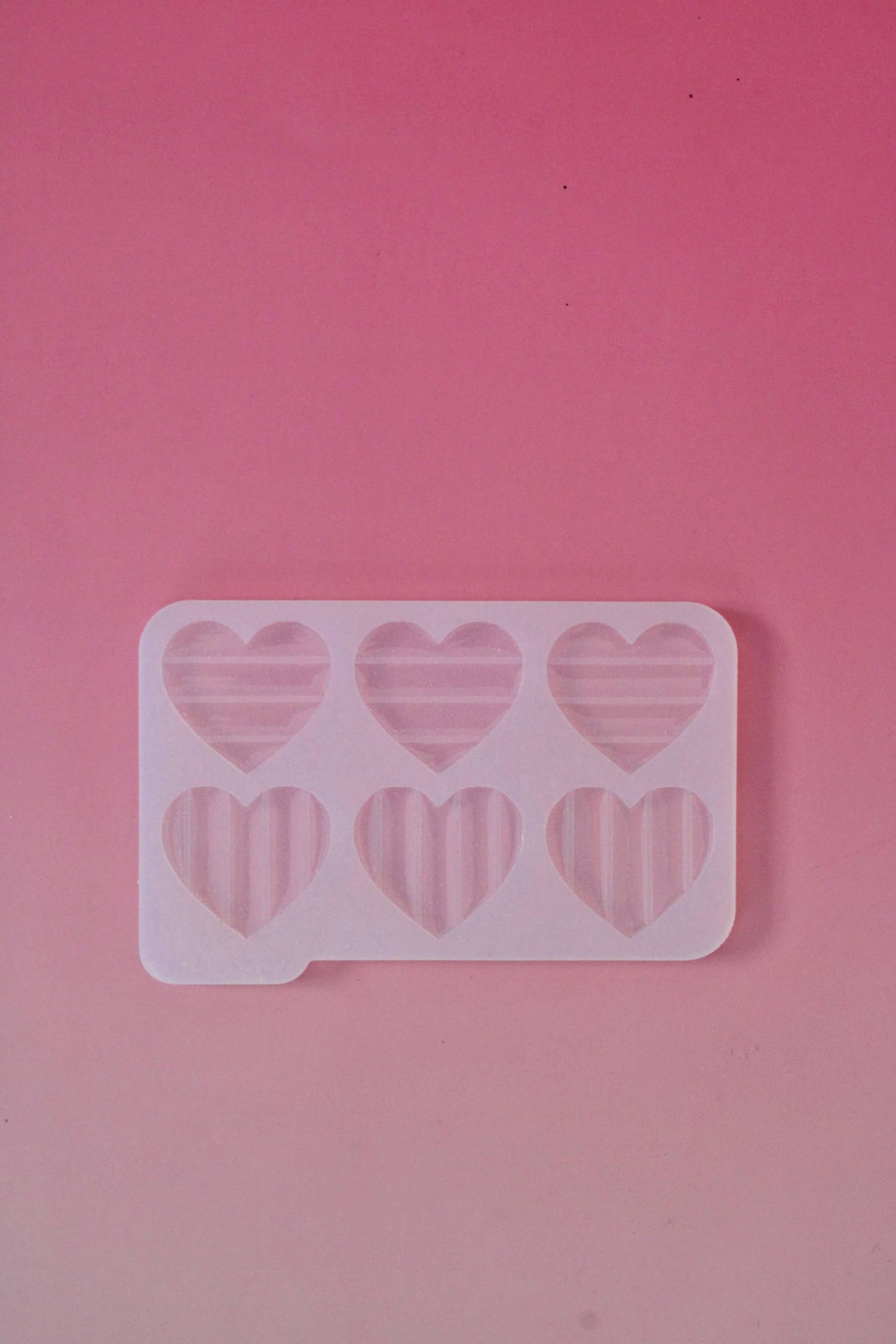 Moule silicone broche COEURS RAYURES - 6 broches