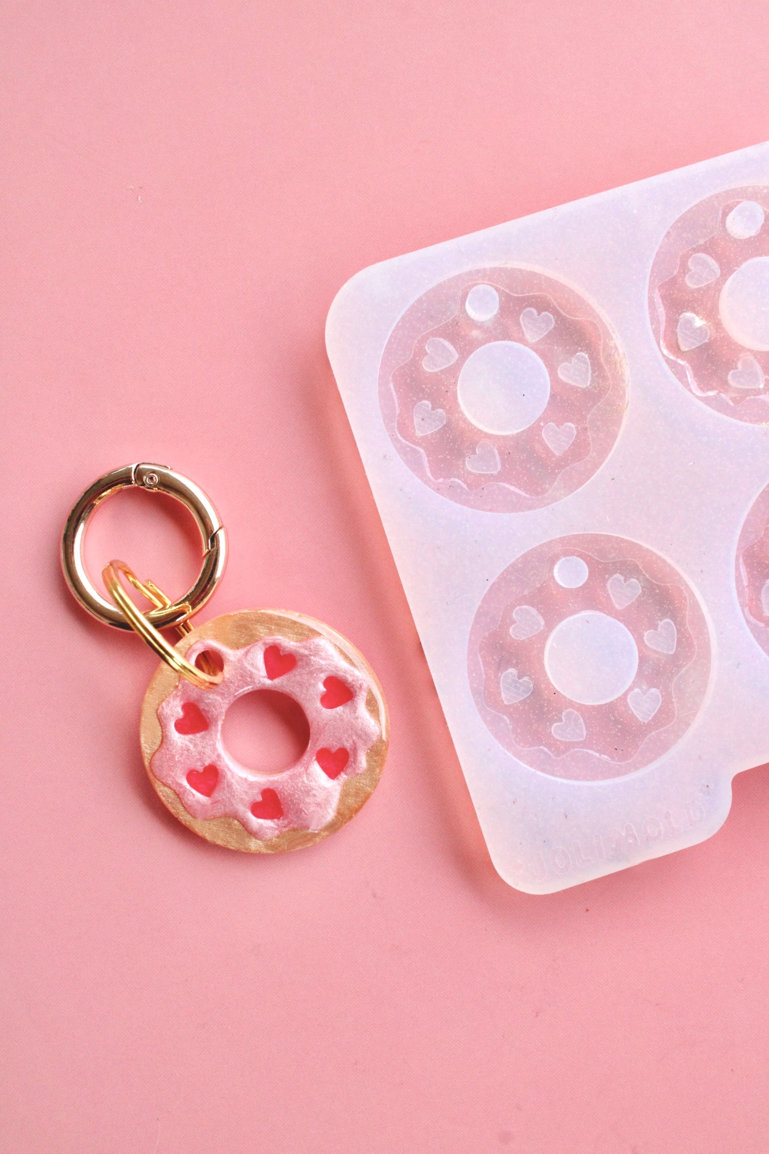 Moule silicone médaille DONUT COEUR - 4 médailles