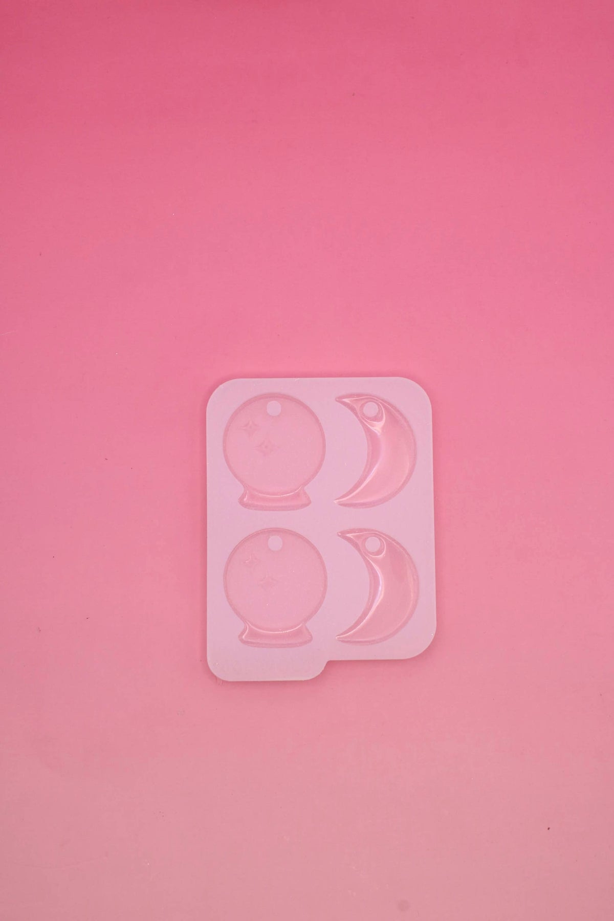 Moule silicone porte-clés DUO LUNE + BOULE DE CRISTAL - 4 formes