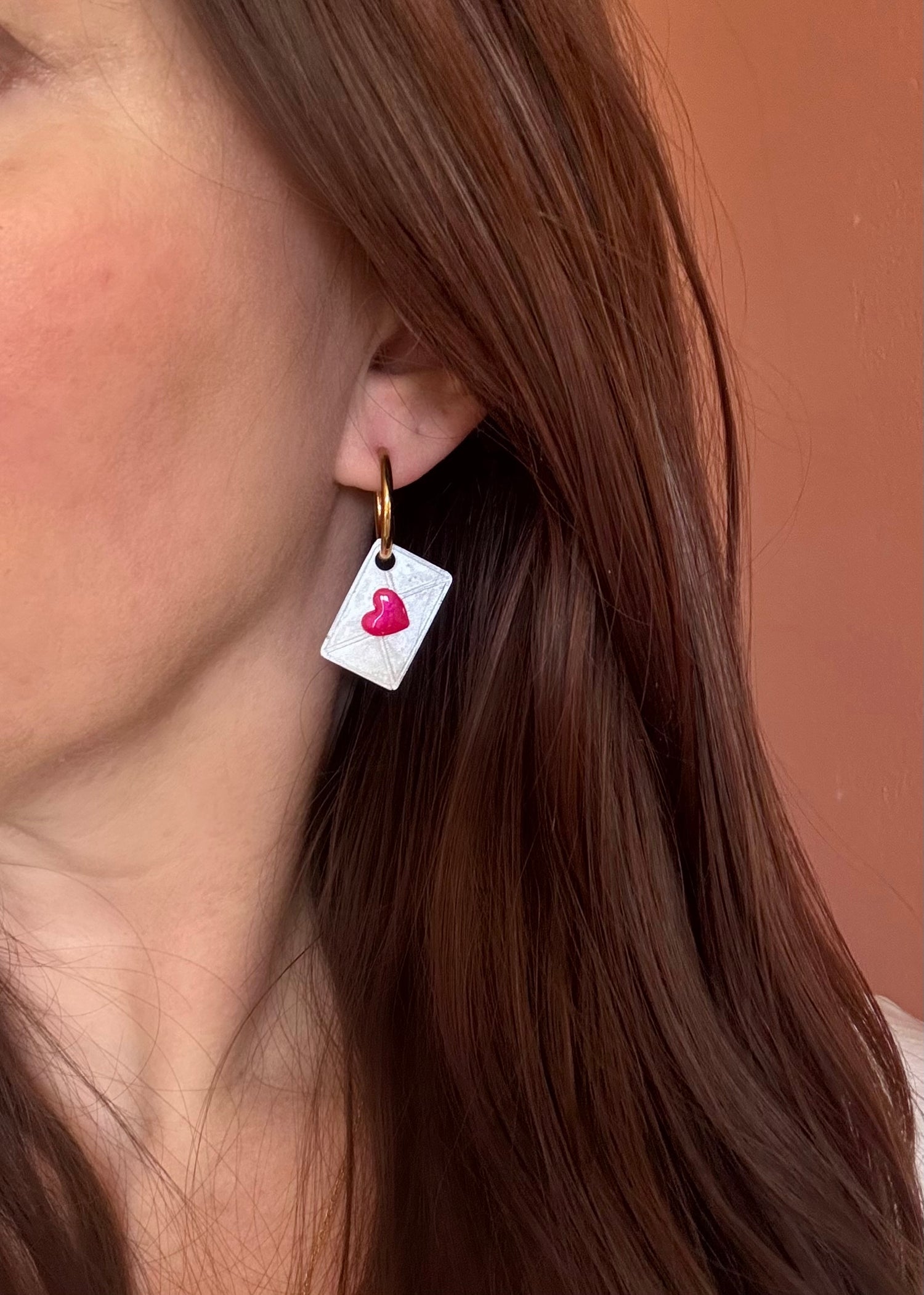 Moule silicone pampille ENVELOPPE COEUR - 6 paires