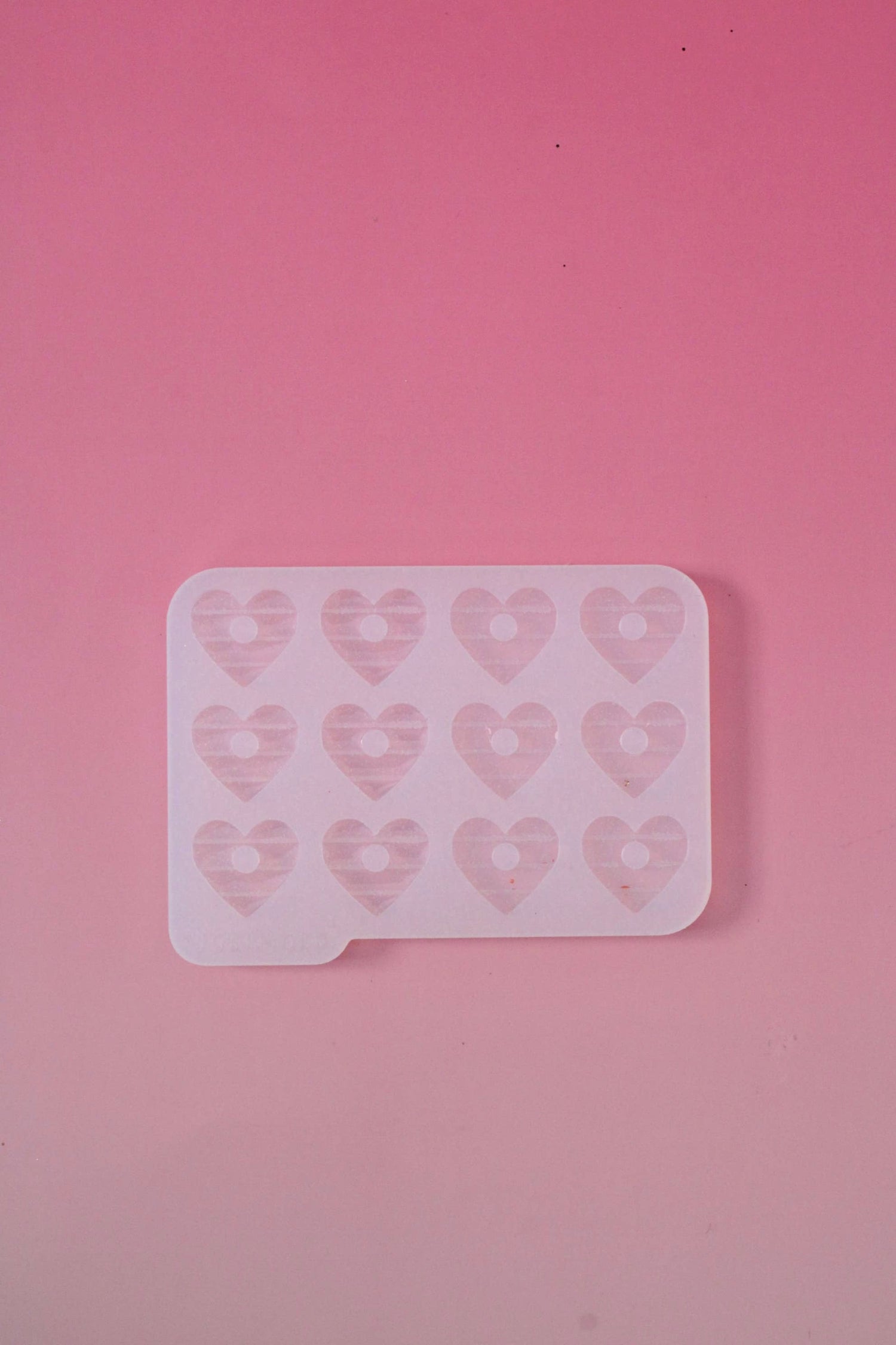 Moule silicone pampille COEUR RAYURES horizontales - 6 paires
