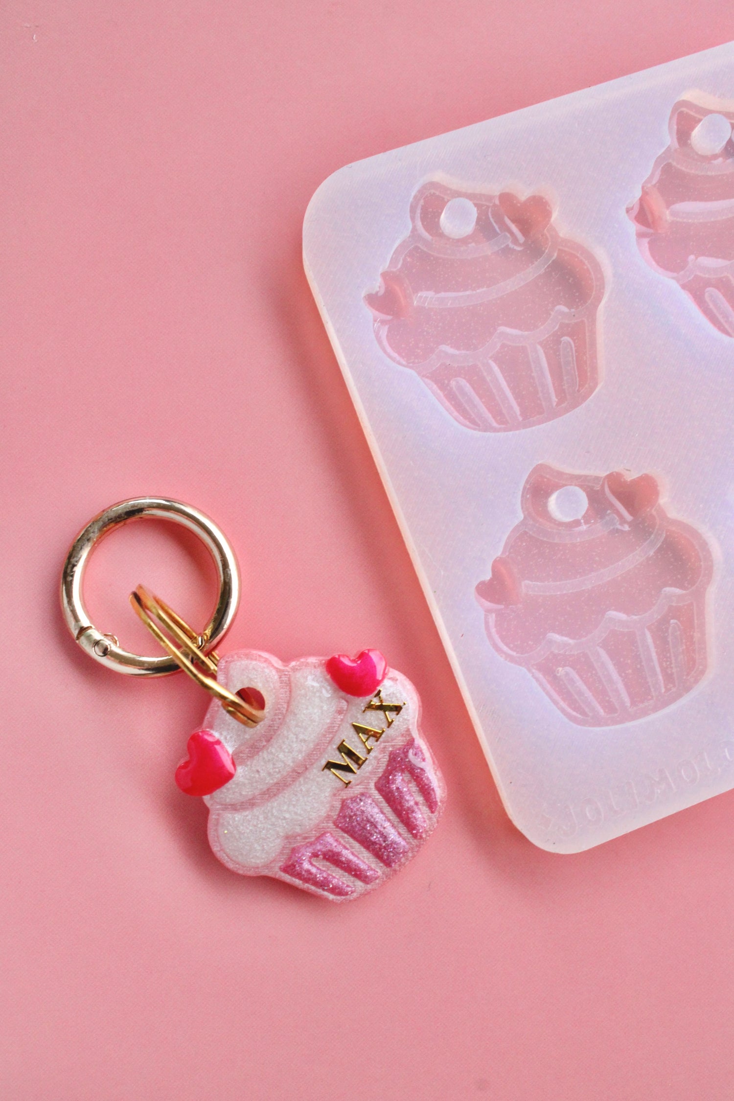 Moule silicone médaille MUFFIN COEUR - 4 médailles