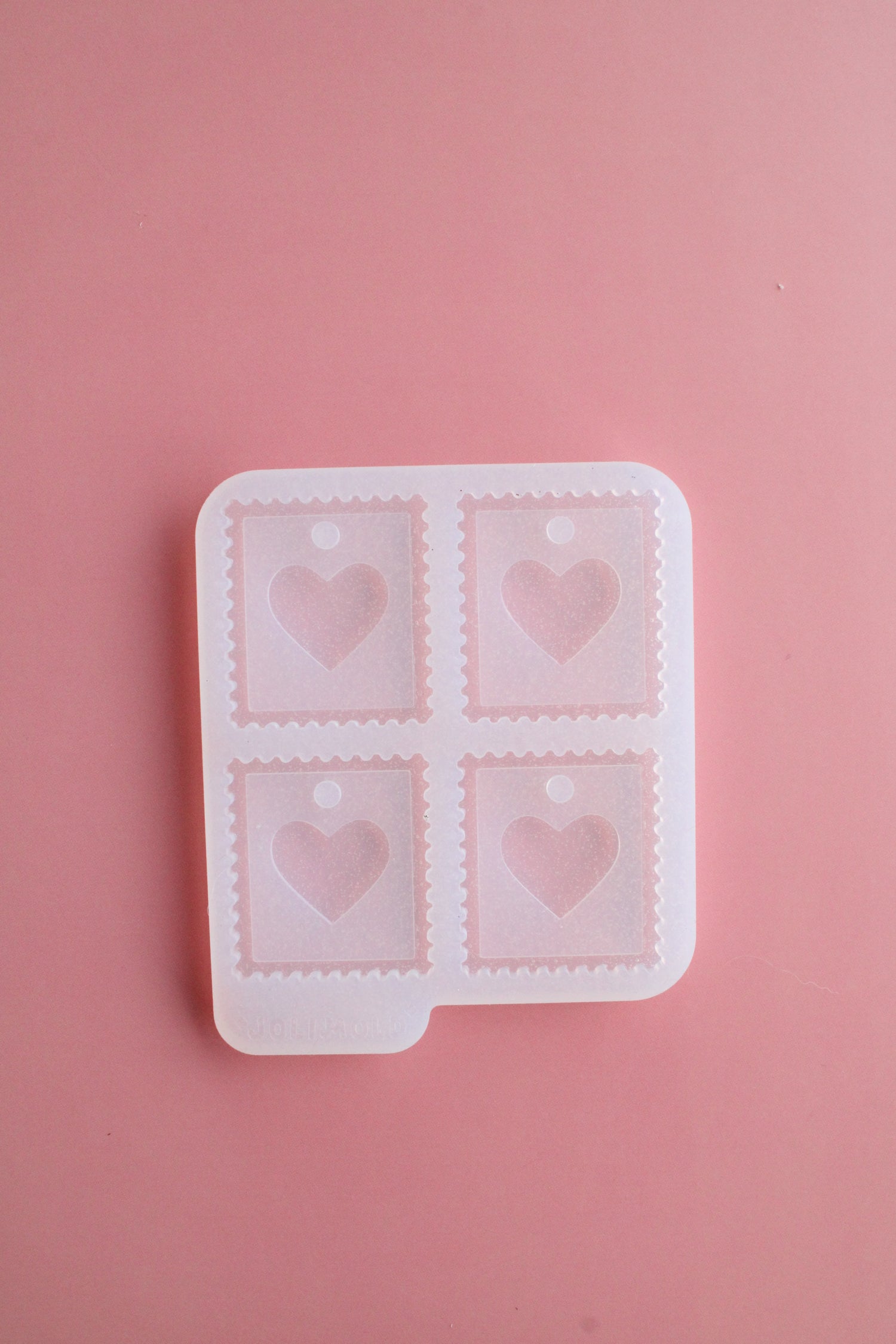 Moule silicone médaille TIMBRE COEUR - 4 médailes