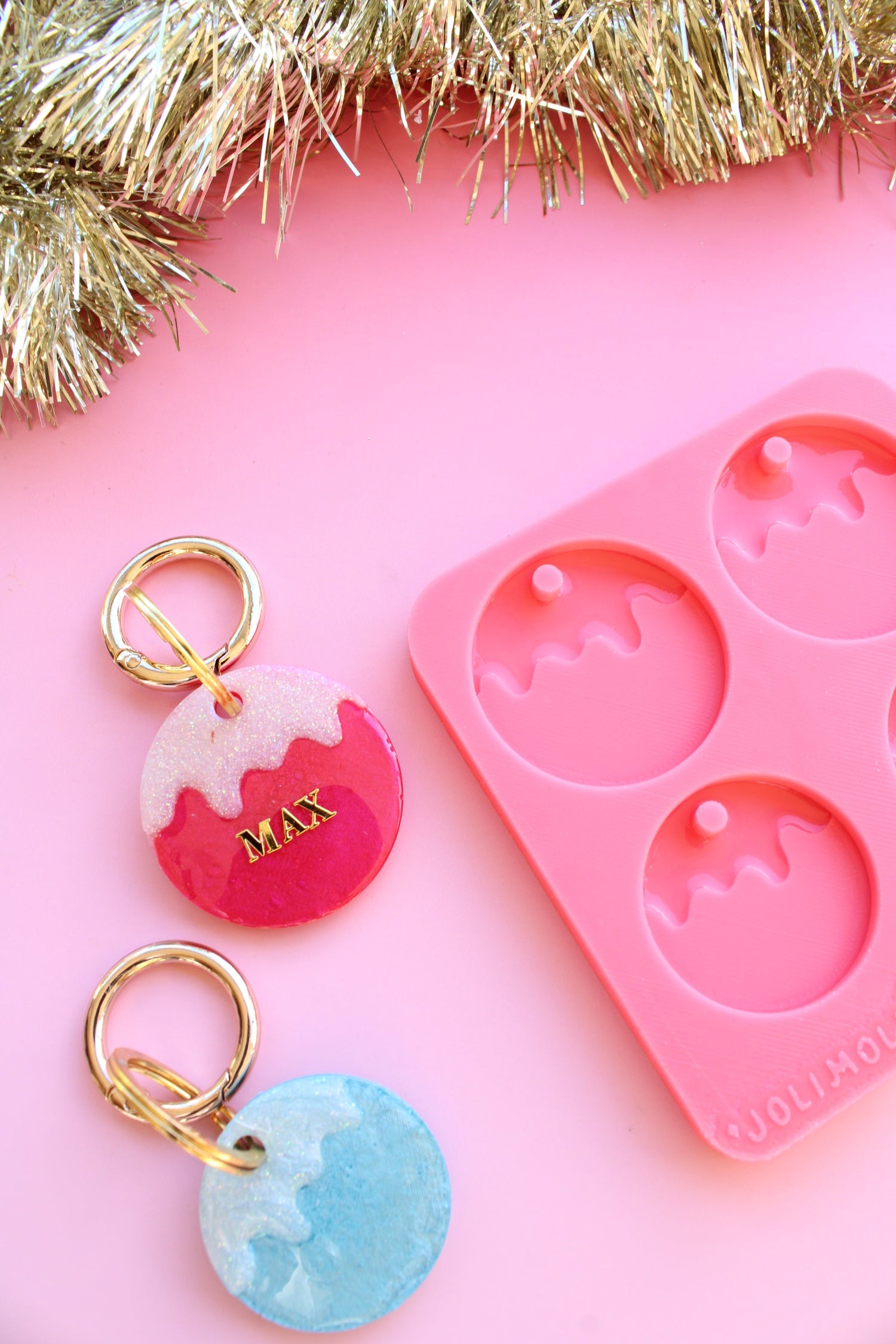 Moule silicone médaille BOULE DE NEIGE - 2 tailles