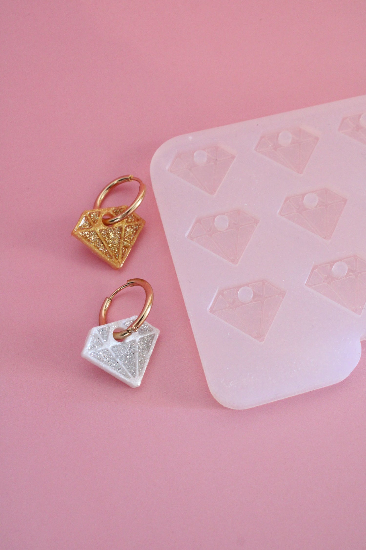 Moule silicone pampille DIAMANT - 6 paires