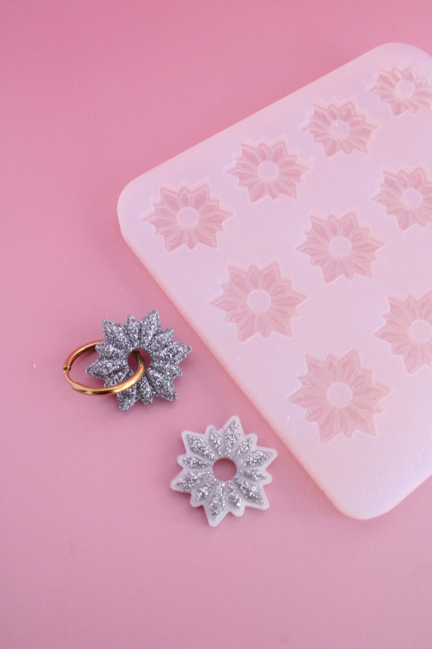 Moule silicone pampille ETOILE GLACÉE - 6 paires