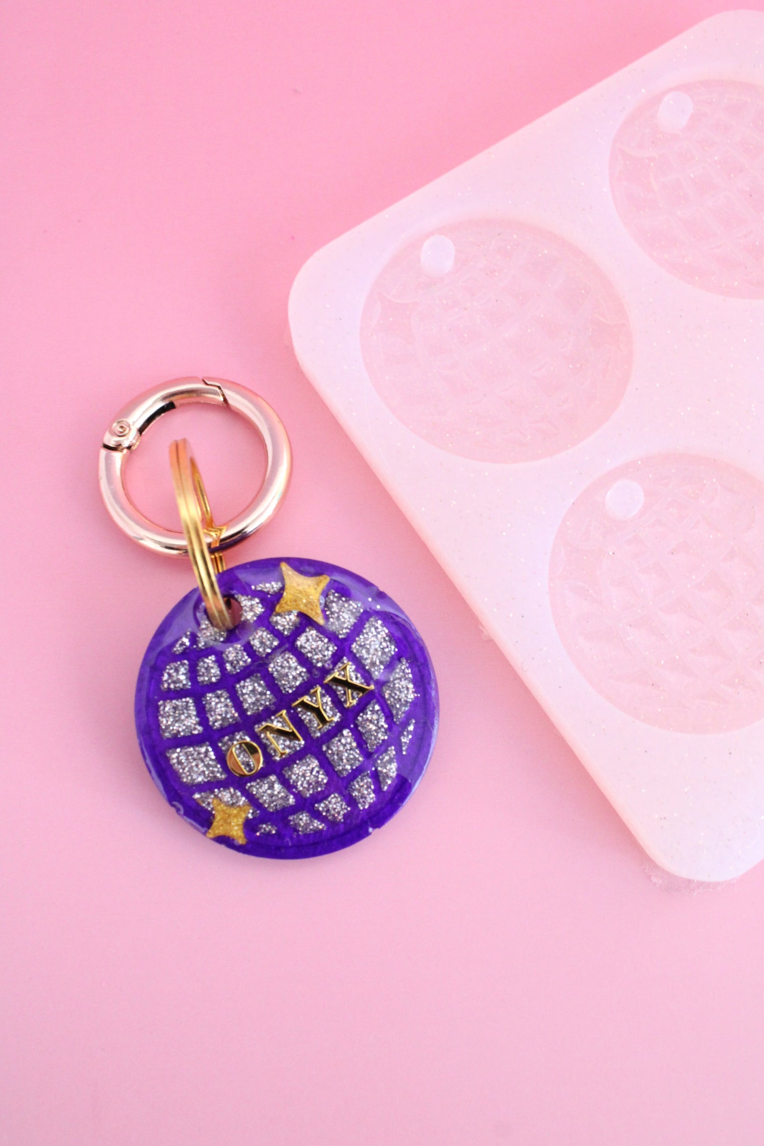 Moule silicone médaille BOULE DISCO -4 médailles