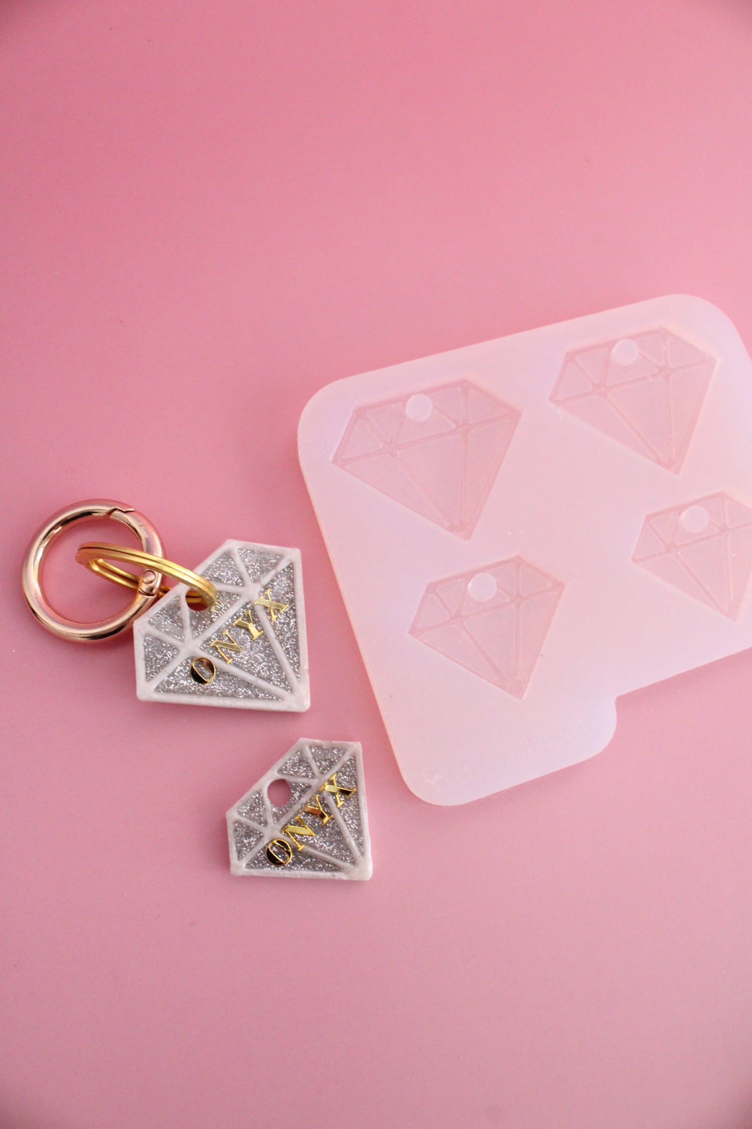 Moule silicone médaille DIAMANT - 2 tailles