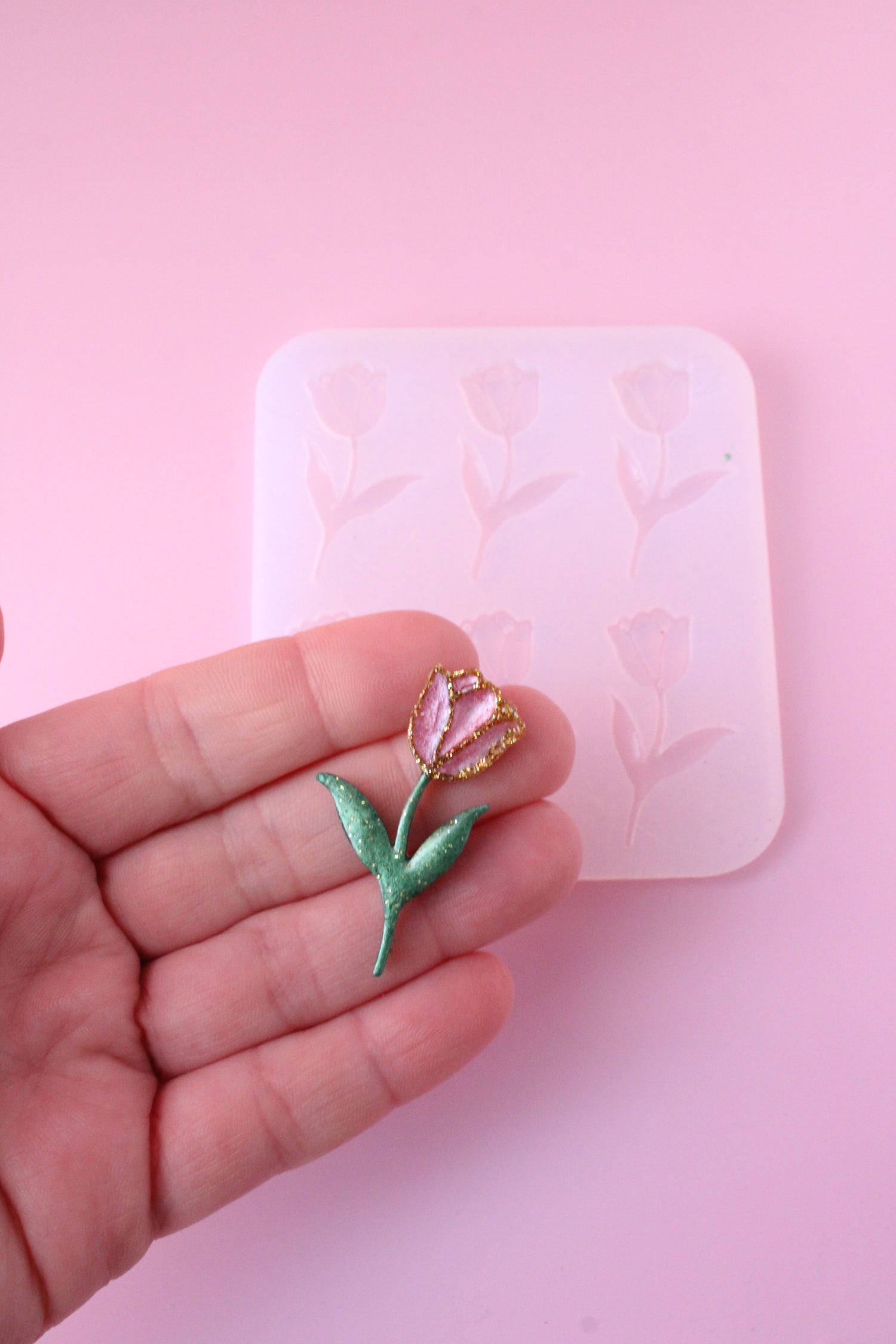 Moule silicone broche TULIPE - 6 broches