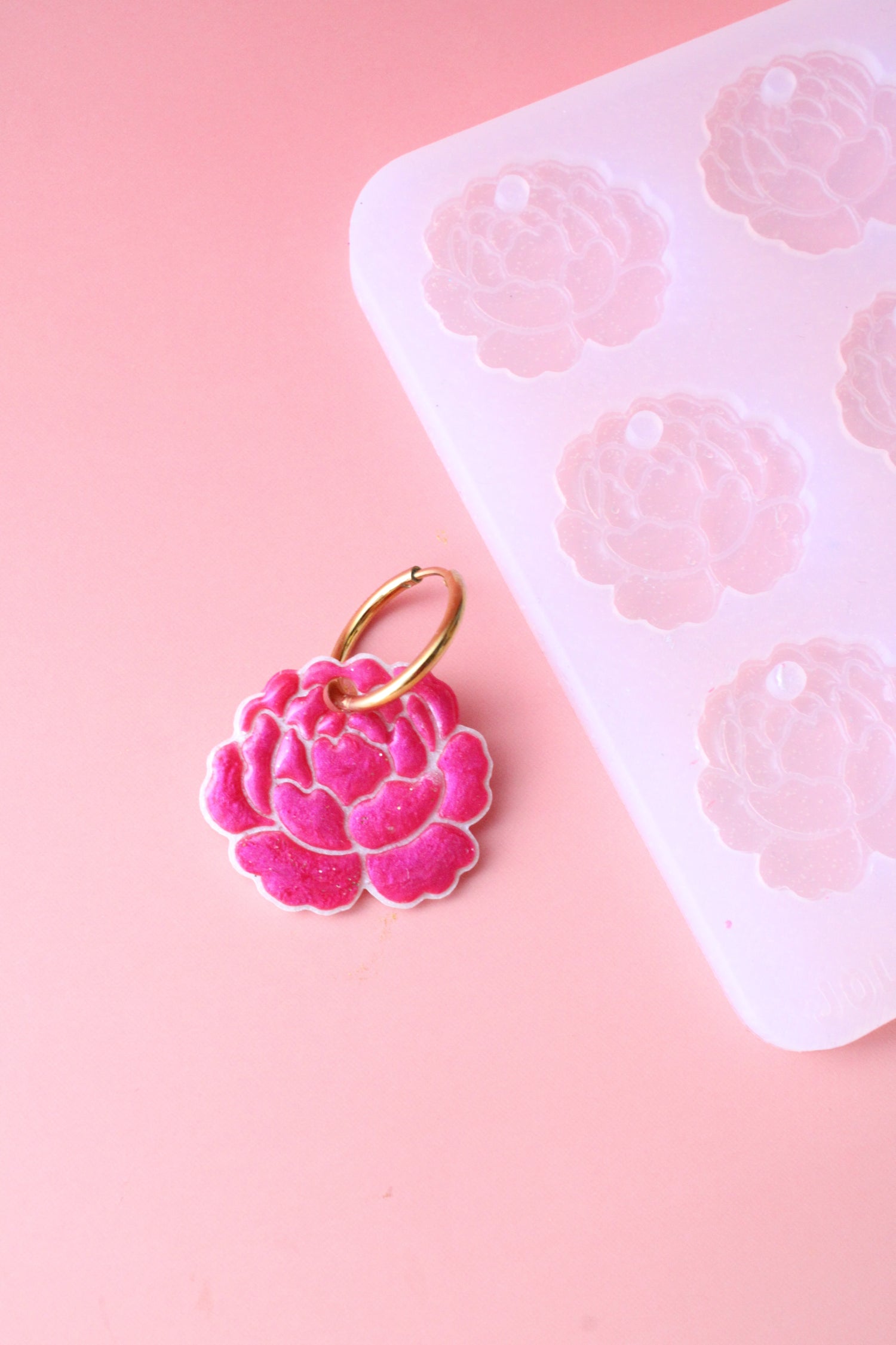 Moule silicone pampille PIVOINE - 6 paires