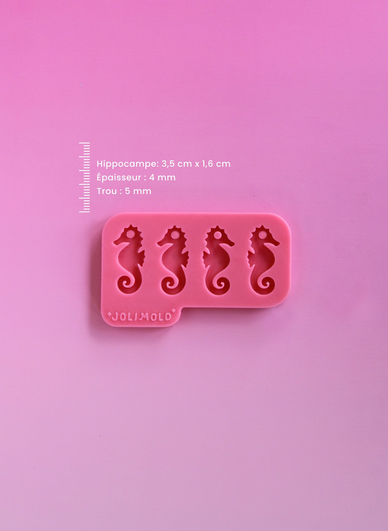 Moule silicone pampille HIPPOCAMPE - 4 formes