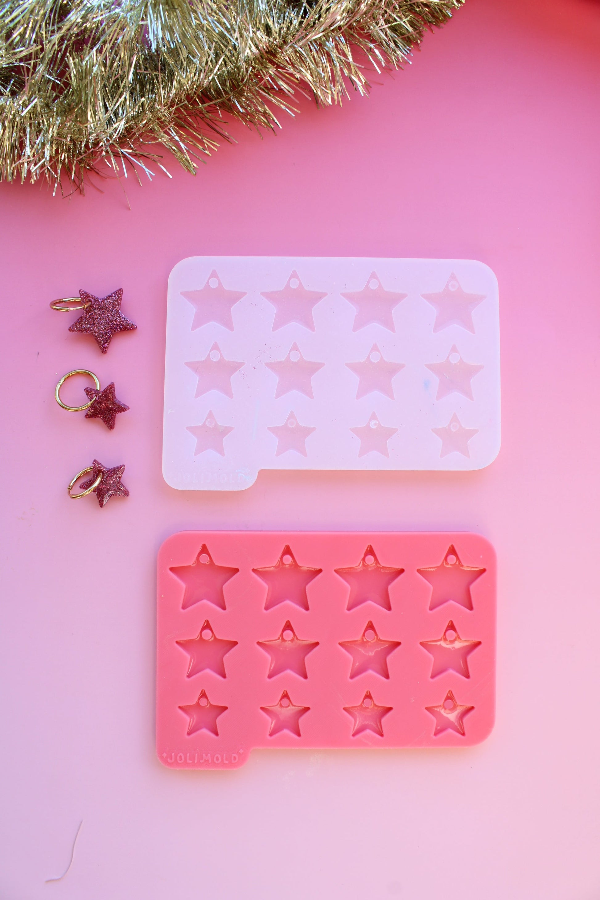 Moule silicone pampille ETOILES 3 tailles - 6 paires