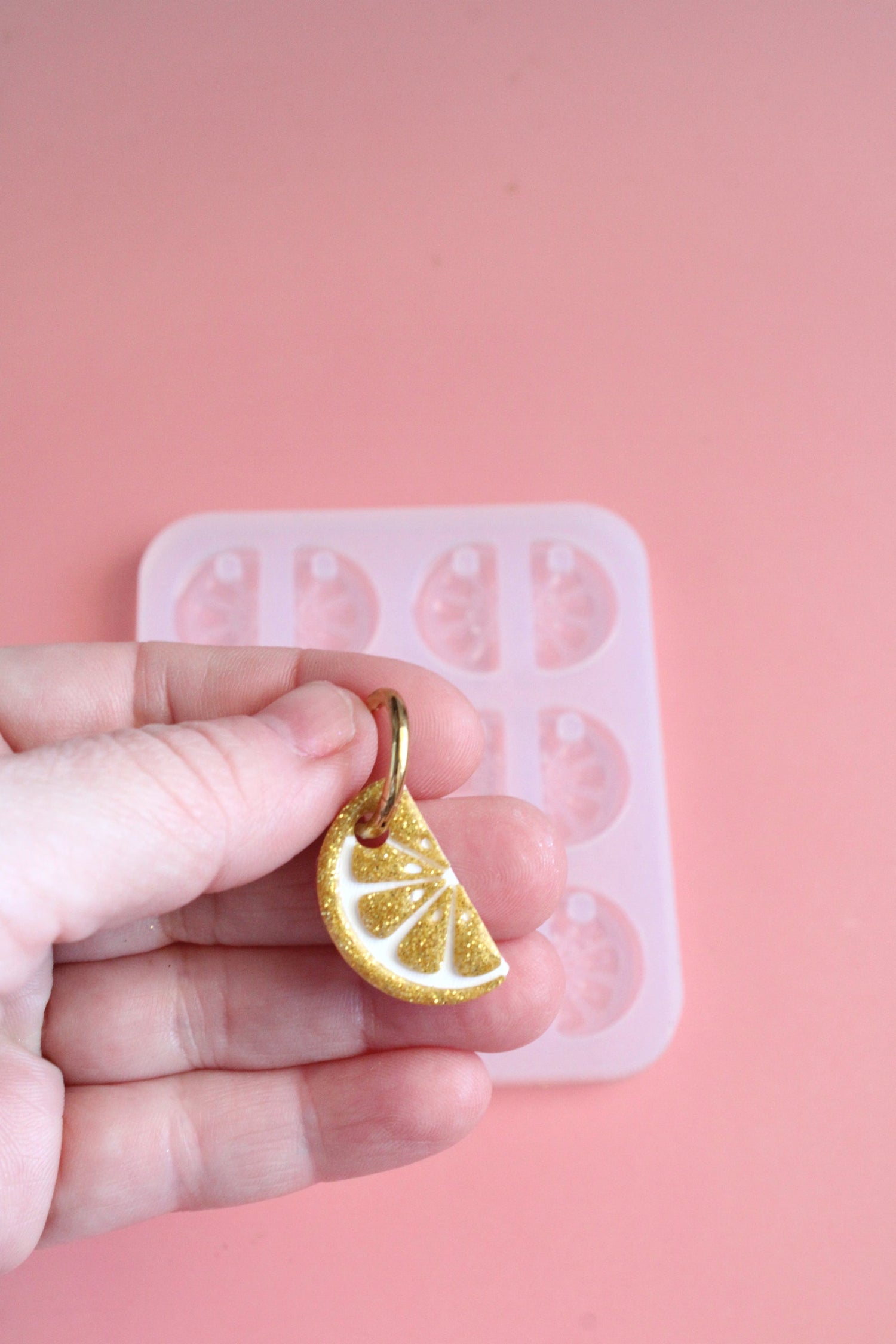 Moule silicone pampille CITRON TRANCHE - 6 paires