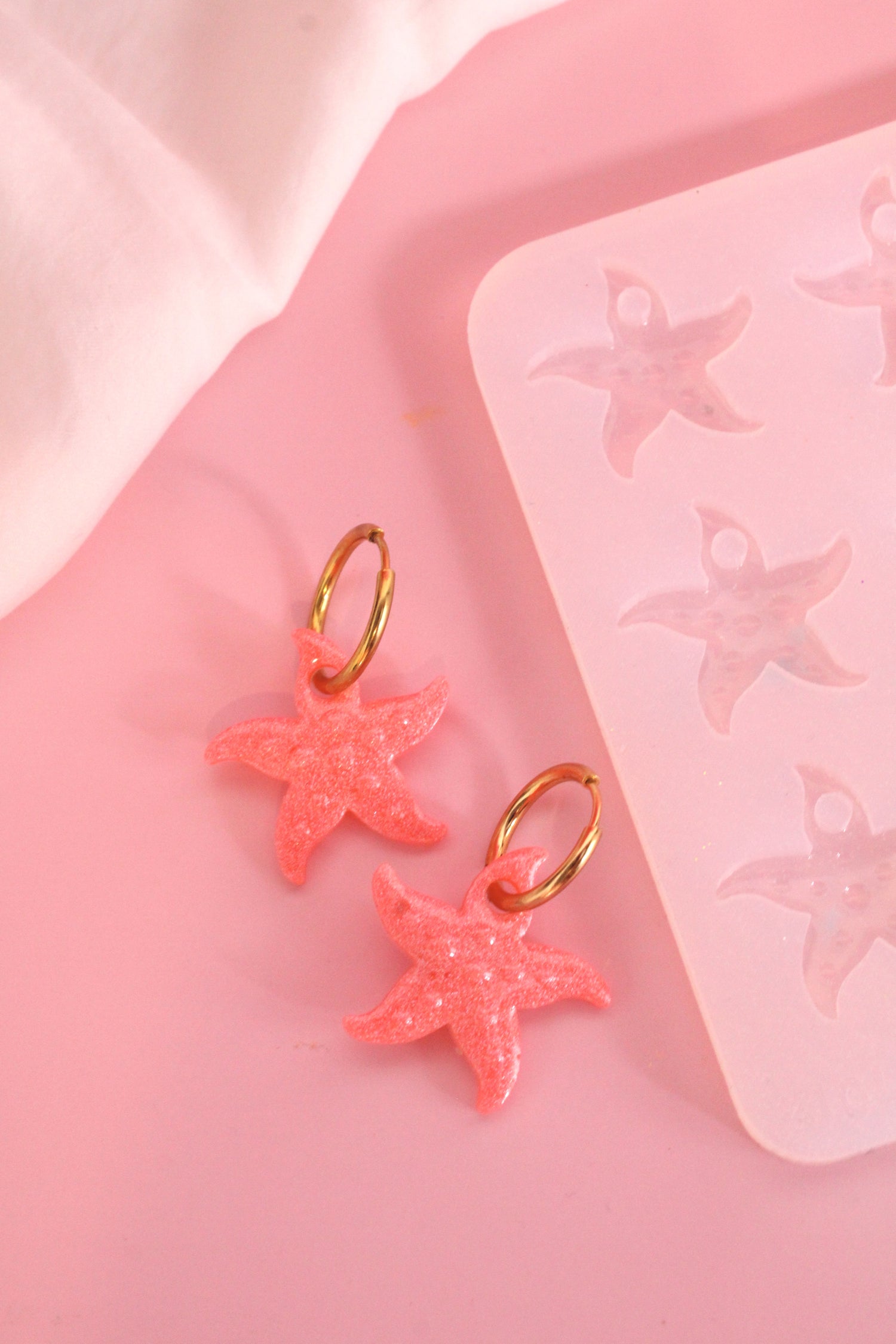 Moule silicone pampille ETOILE DE MER - 6 paires