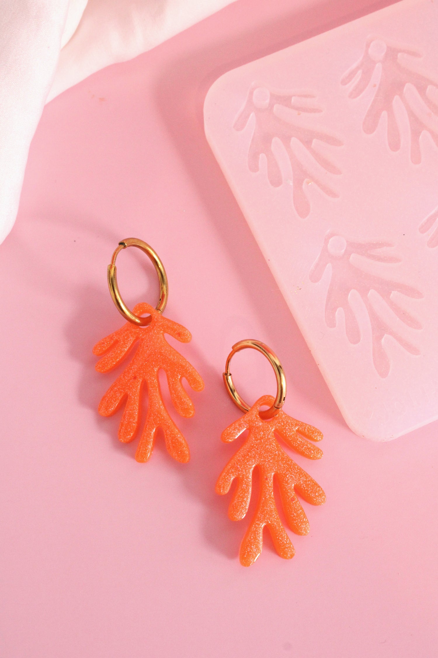 Moule silicone pampille CORAIL - 6 paires