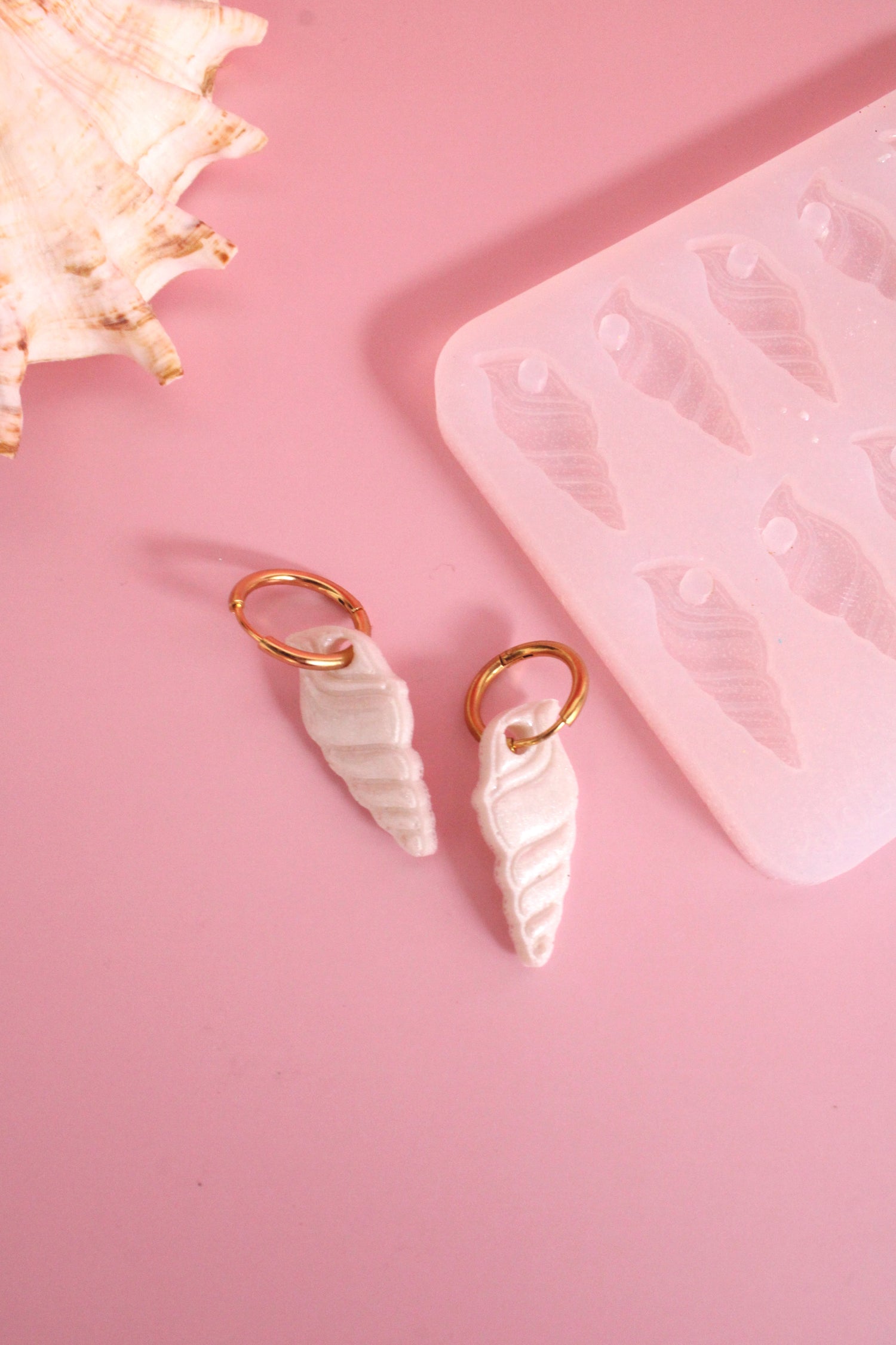 Moule silicone pampille COQUILLAGE CONQUE - 6 paires