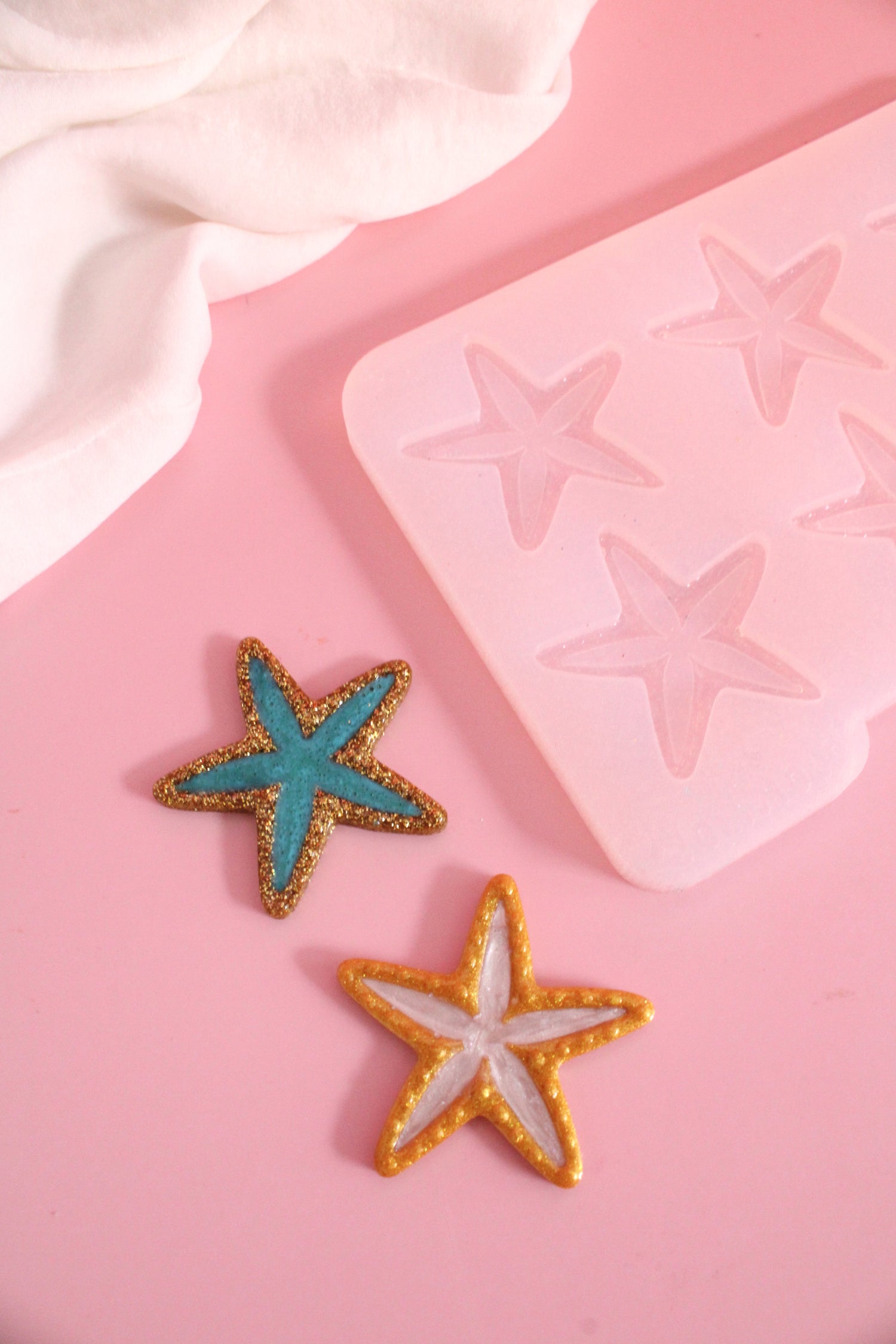 Moule silicone broche ETOILE DE MER - 6 broches