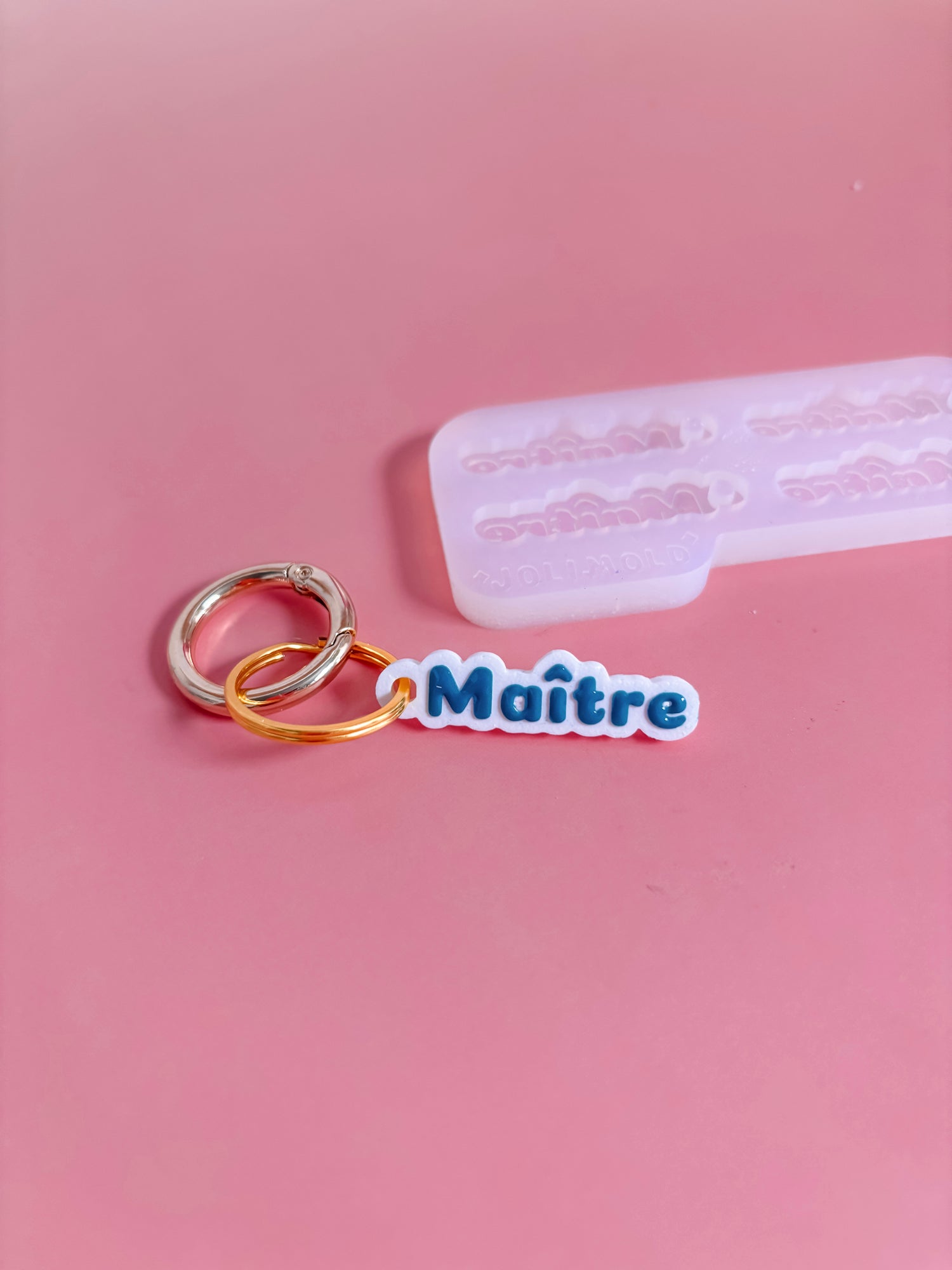Moule silicone porte-clés MAITRE - 4 pièces