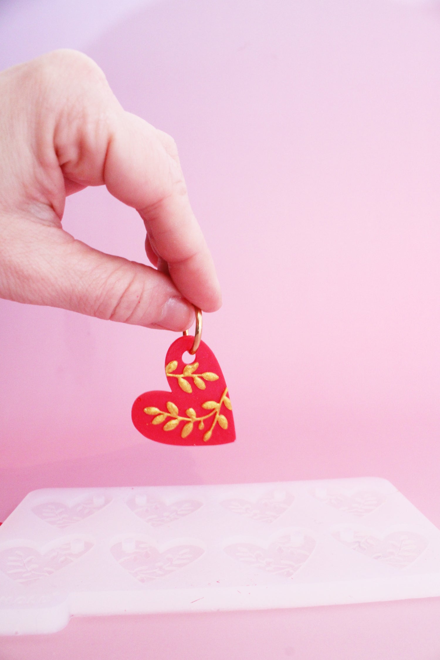 Moule silicone pampille COEUR ASYMETRIQUE- 6 paires