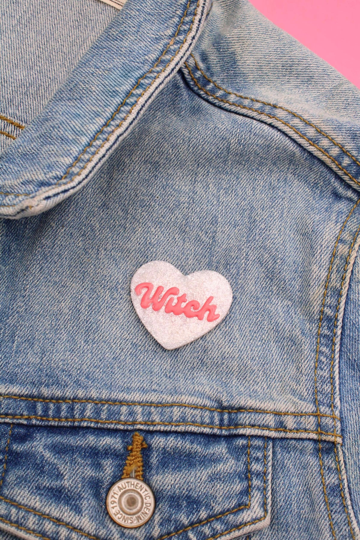 Moule silicone broche COEUR WITCH - 6 broches