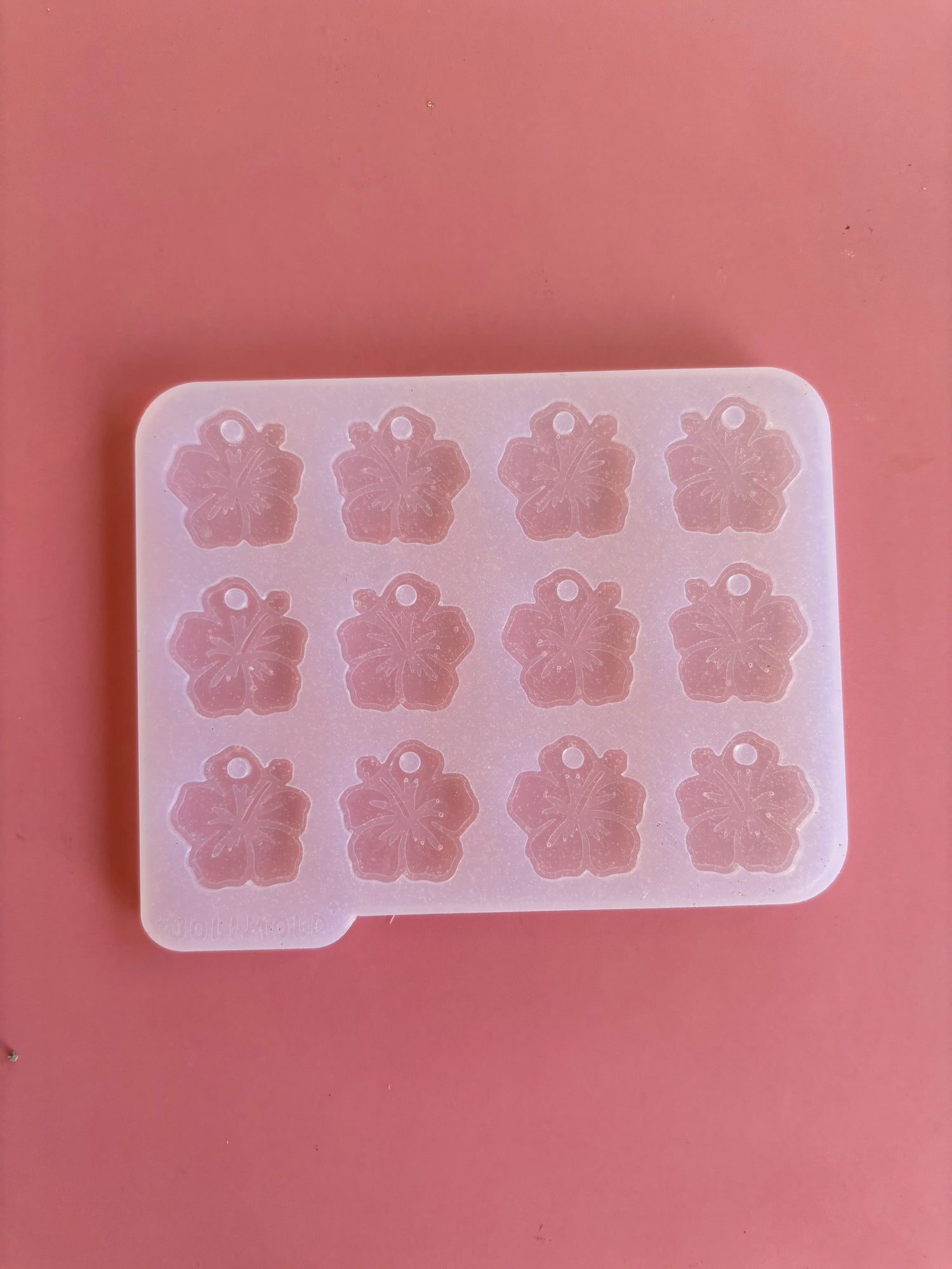 Moule silicone pampille GRAND HIBISCUS - 6 paires
