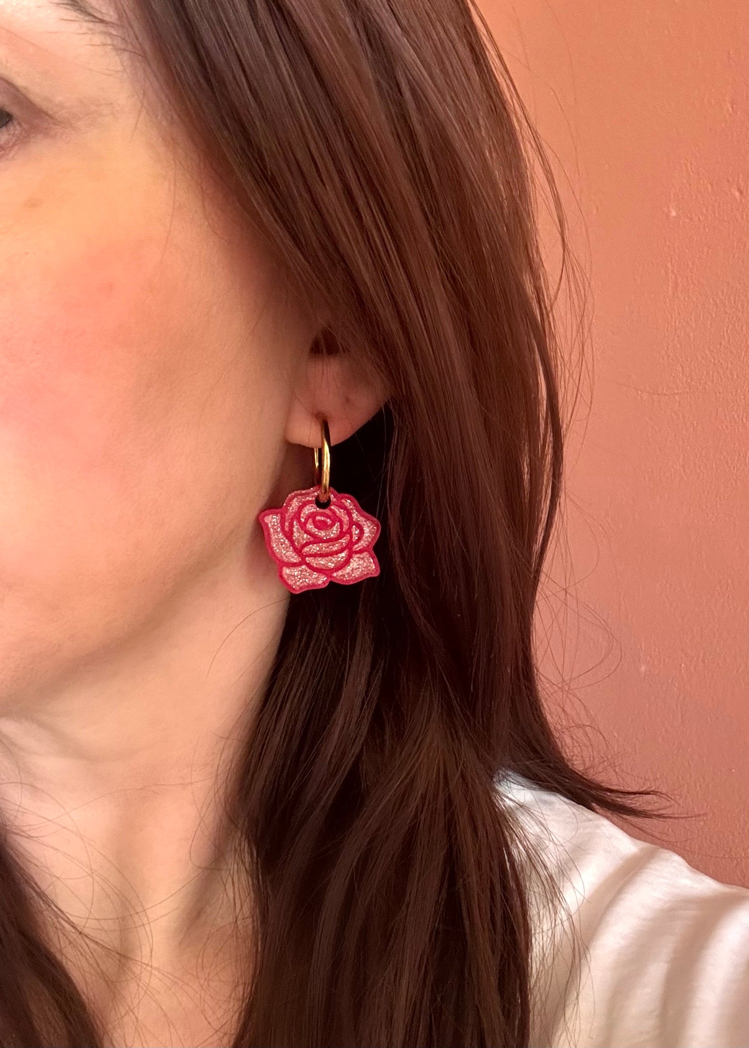 Moule silicone pampille ROSE - 6 paire