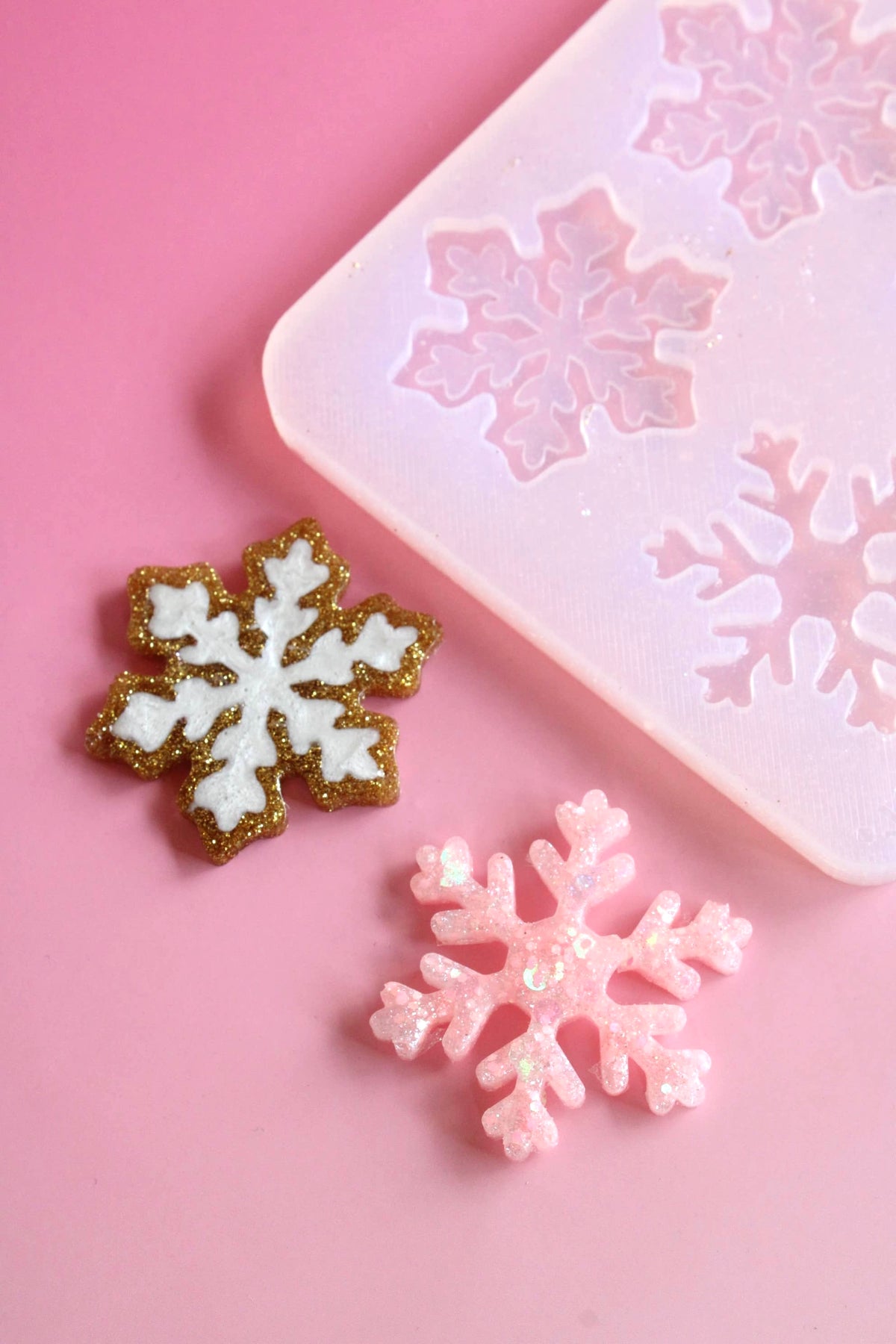 Moule silicone broche FLOCONS - 6 broches