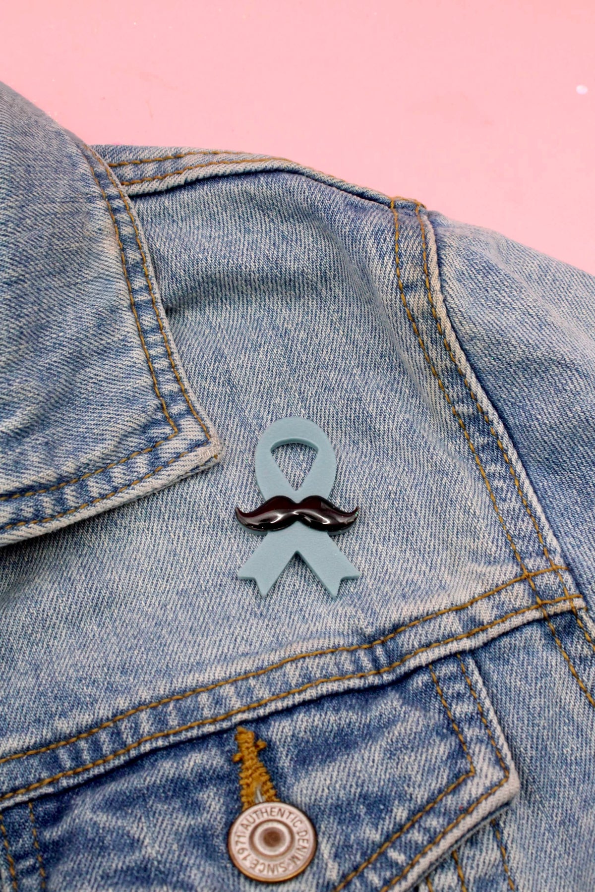 Moule silicone broche RUBAN MOVEMBER - 6 broches