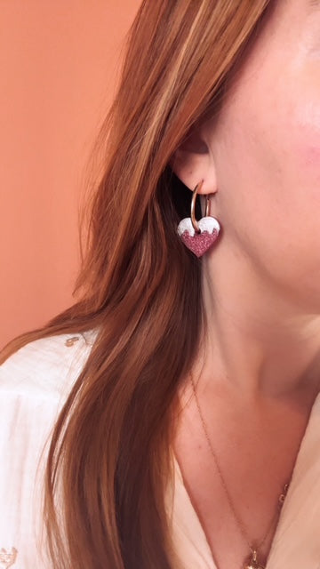 Moule silicone pampille COEUR NEIGE - 6 paires