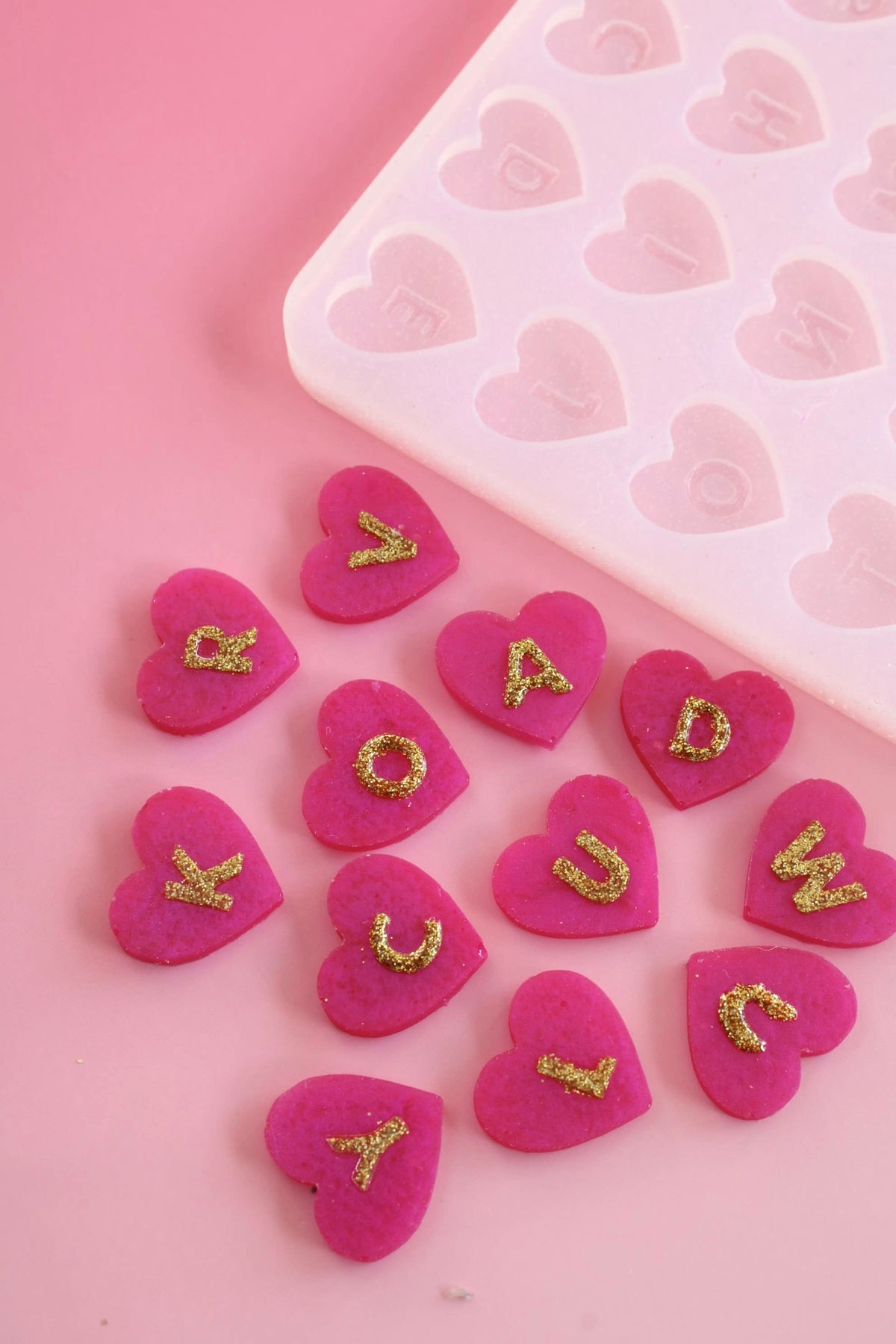 Moule silicone ALPHABET COEUR - 26 lettres