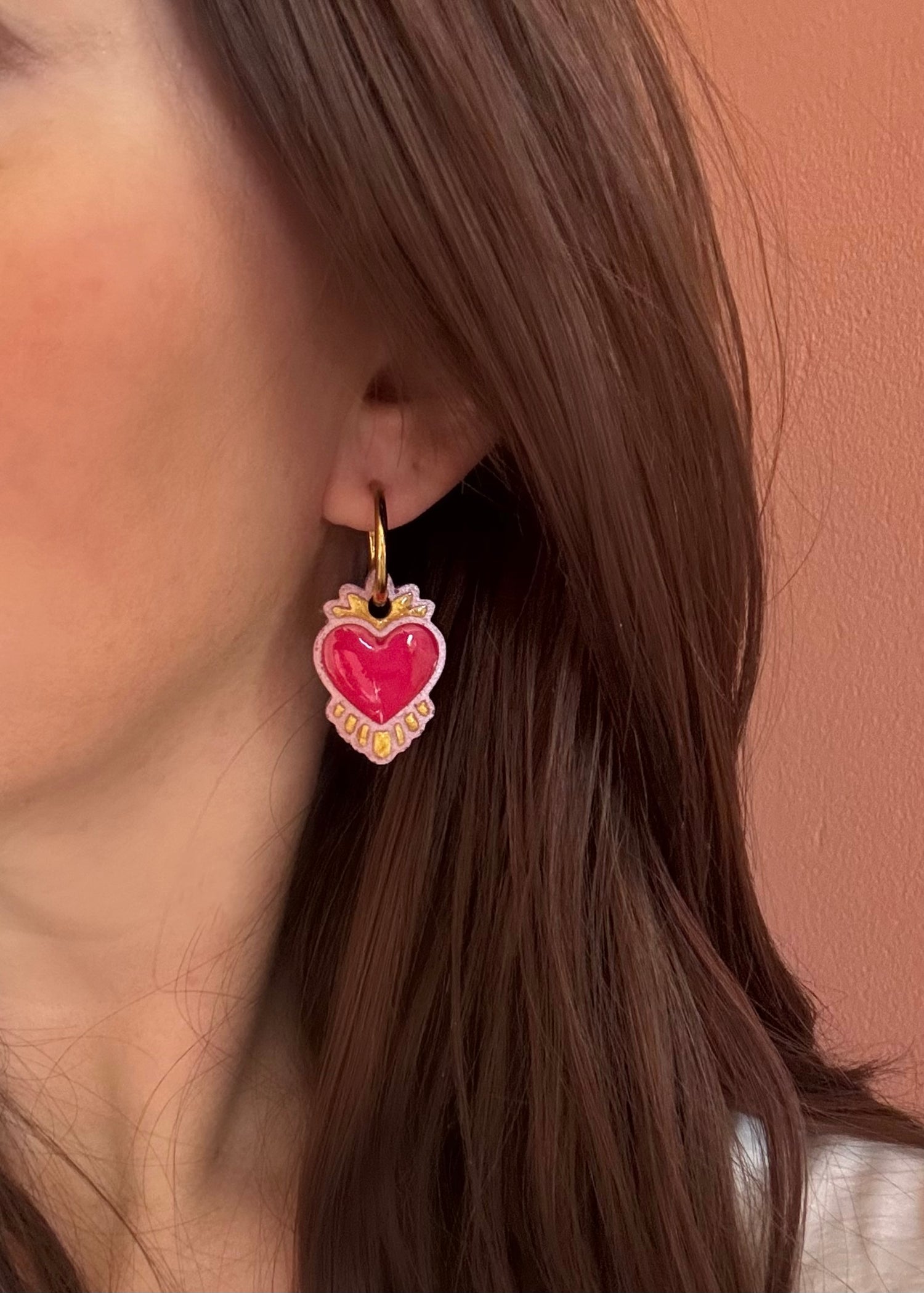 Moule silicone pampille COEUR EX-VOTO - 6 paires