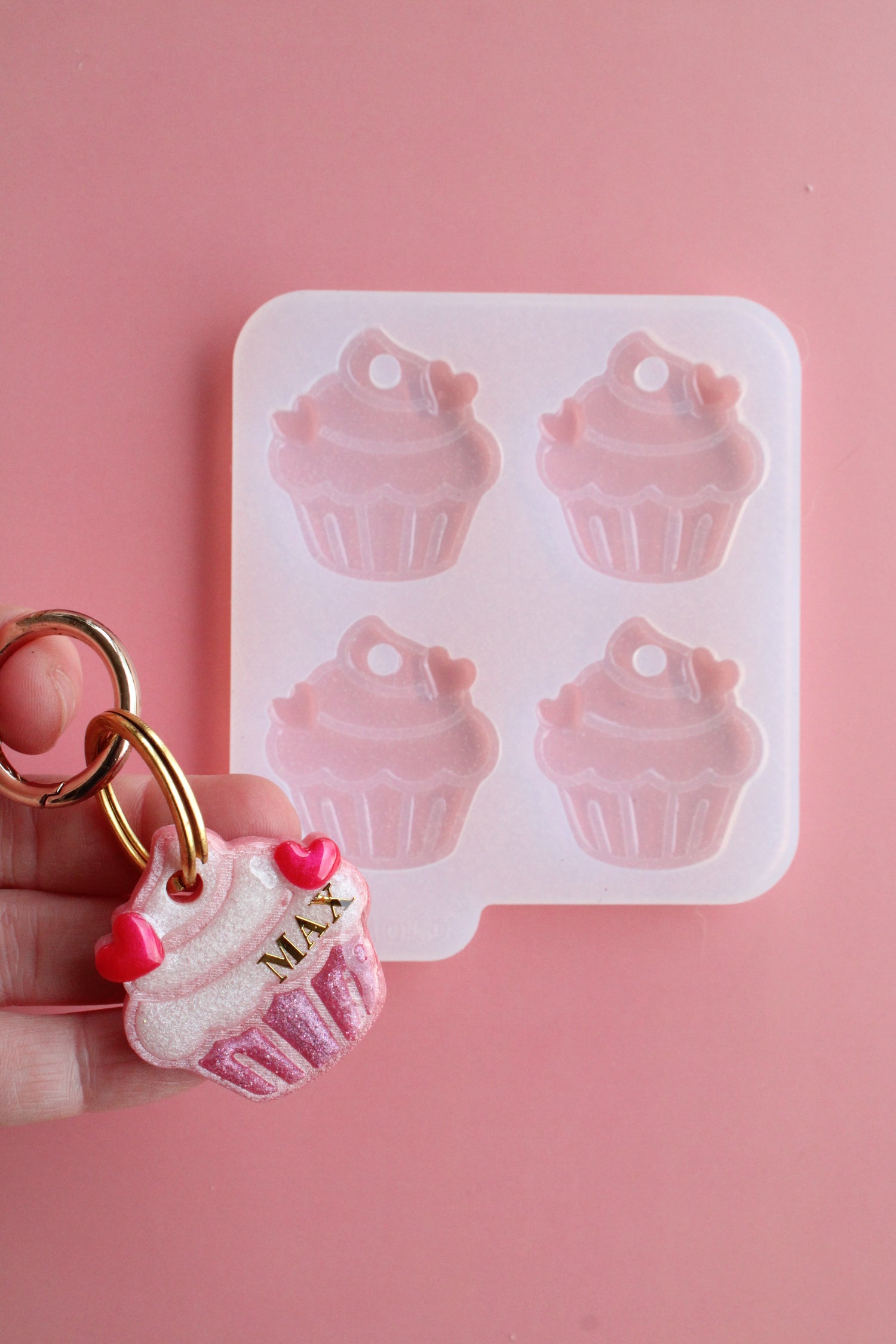 Moule silicone médaille MUFFIN COEUR - 4 médailles