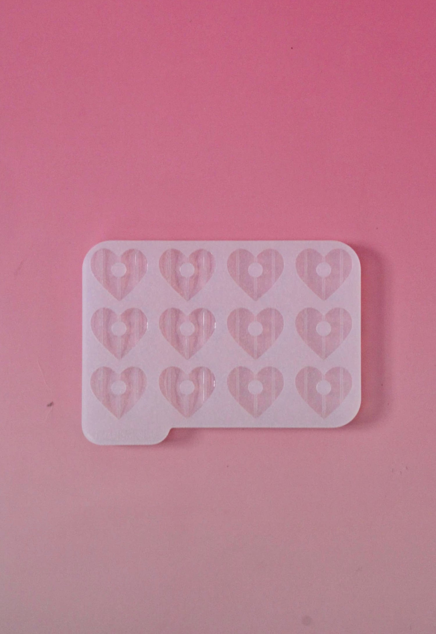 Moule silicone pampille COEUR RAYURES verticales - 6 paires