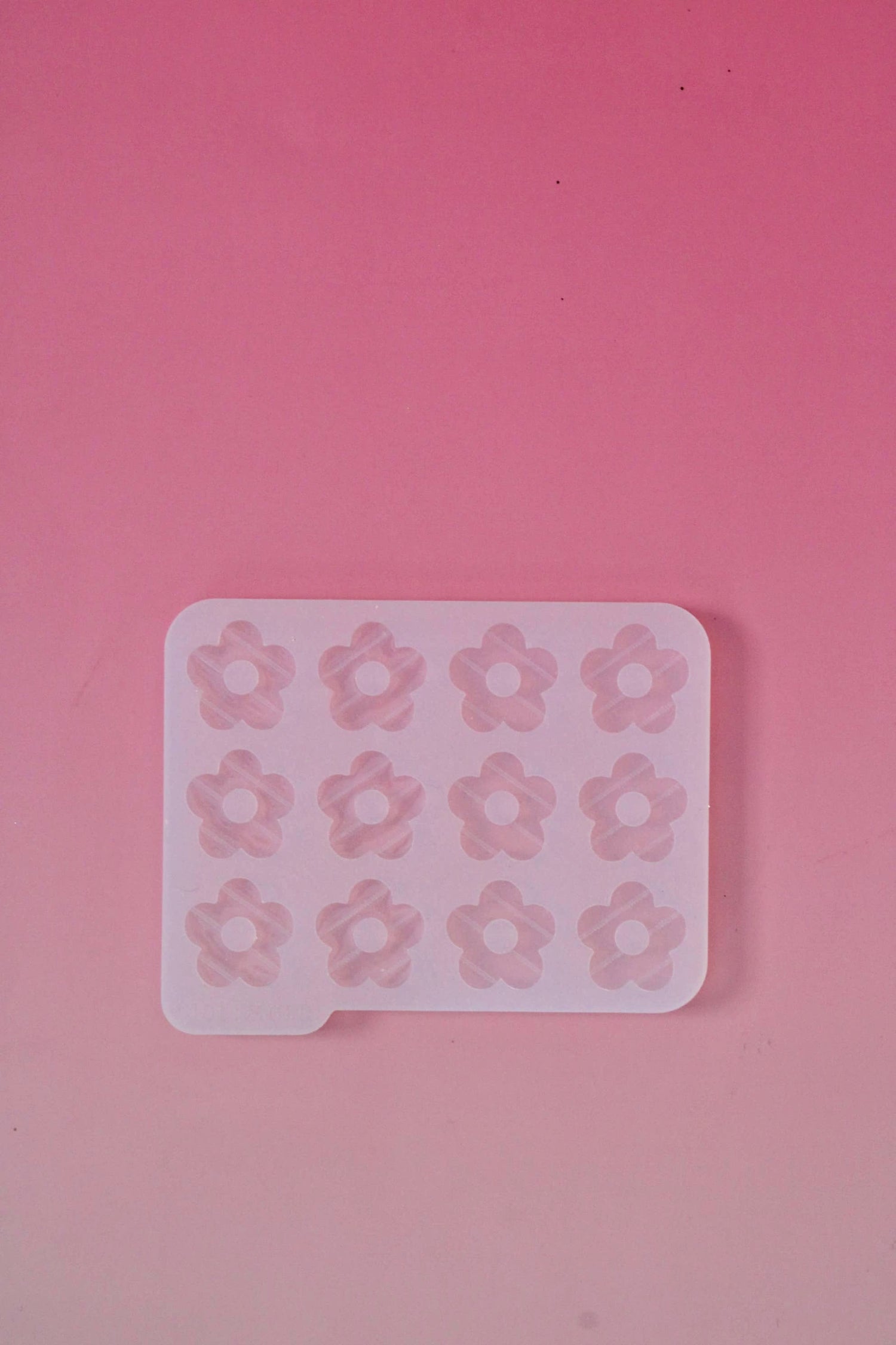 Moule silicone pampille GRANDE FLEUR RAYURES  - 6 paires