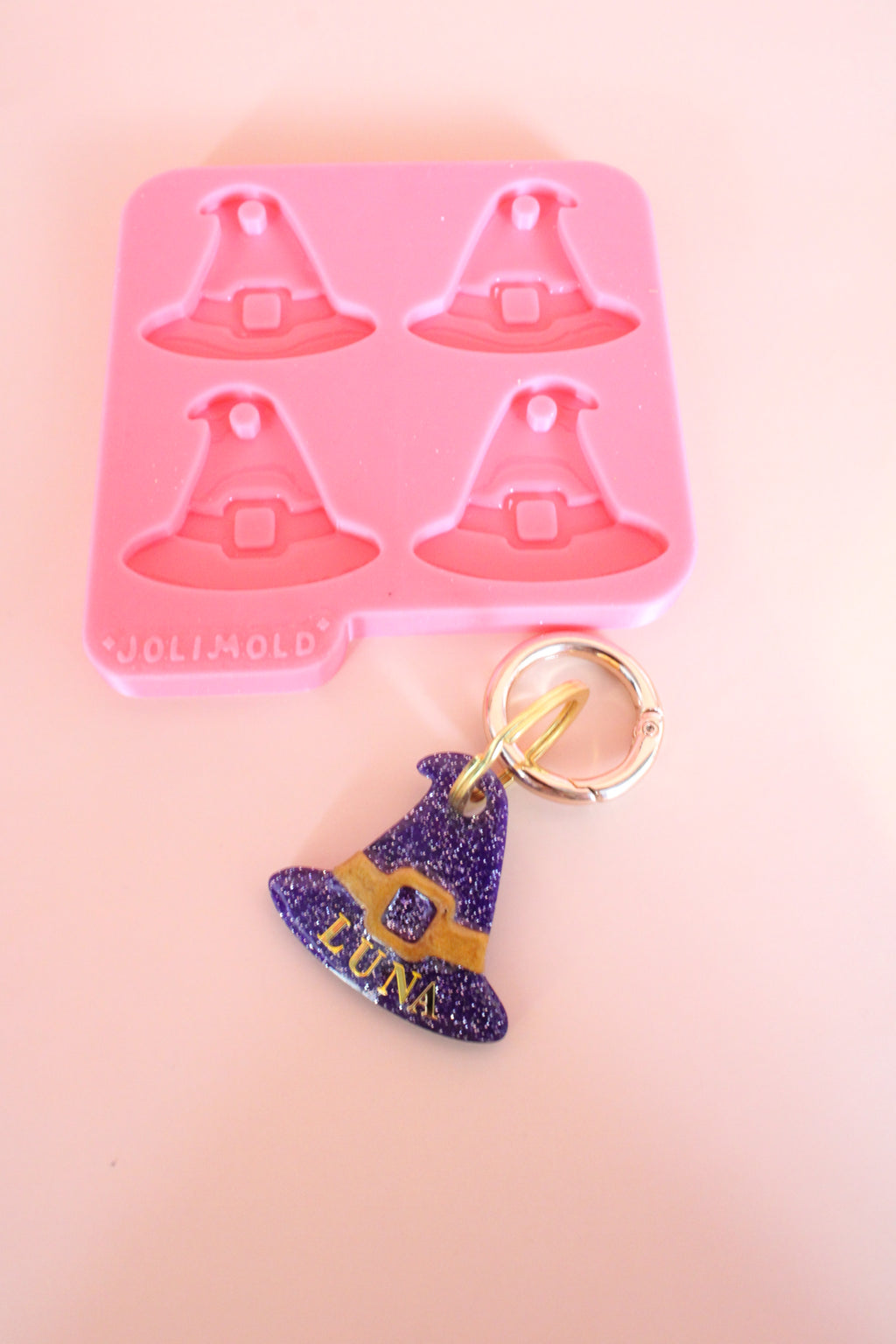 Moule silicone médaille CHAPEAU SORCIERE - 4 formes