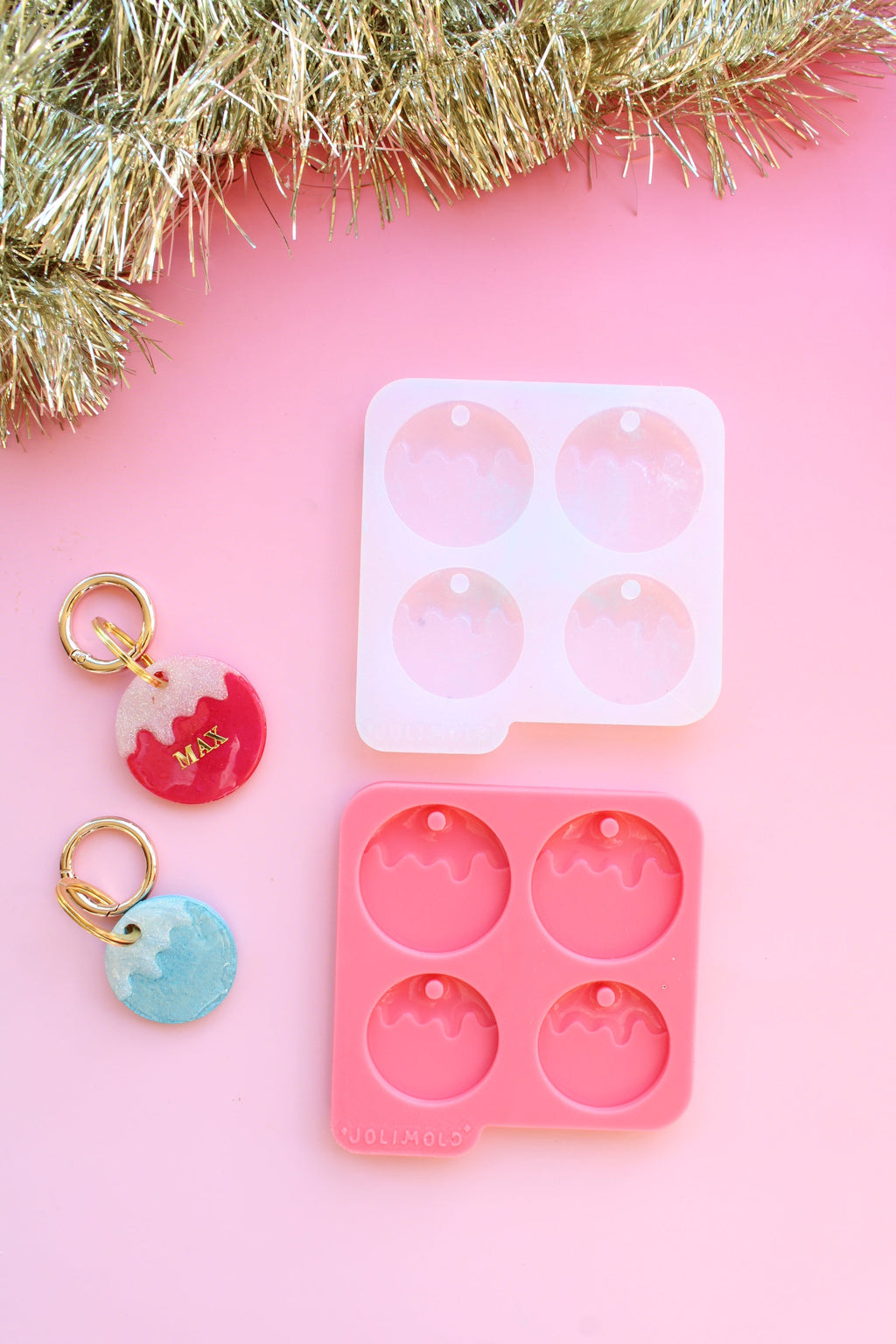 Moule silicone médaille BOULE DE NEIGE - 2 tailles