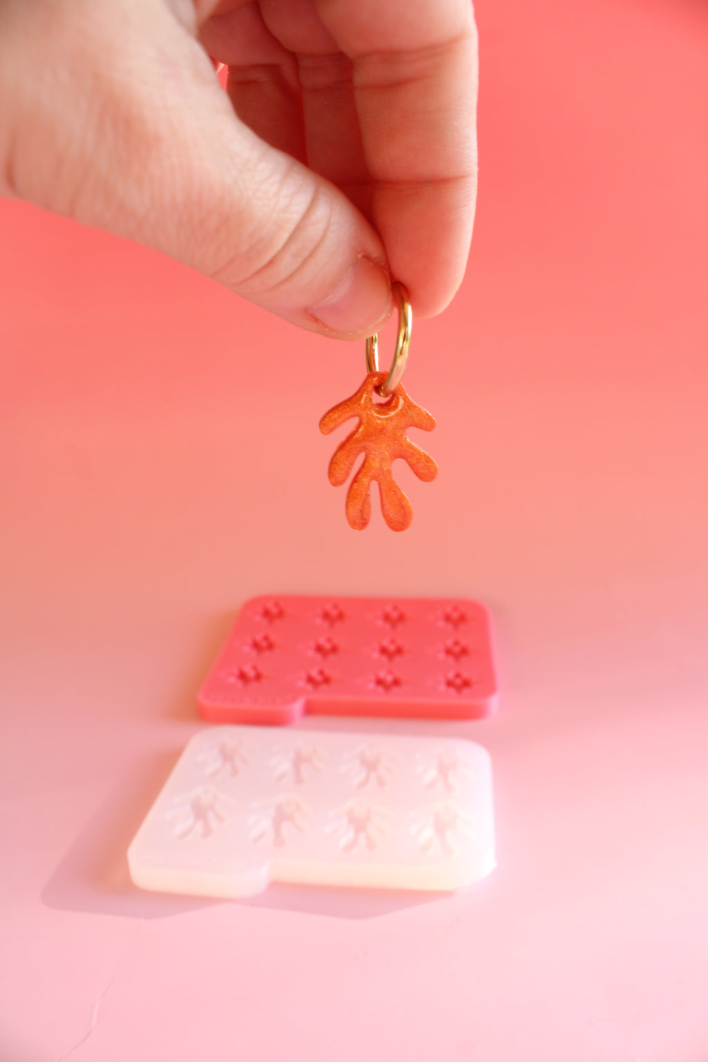 Moule silicone pampille CORAIL- 4 paires