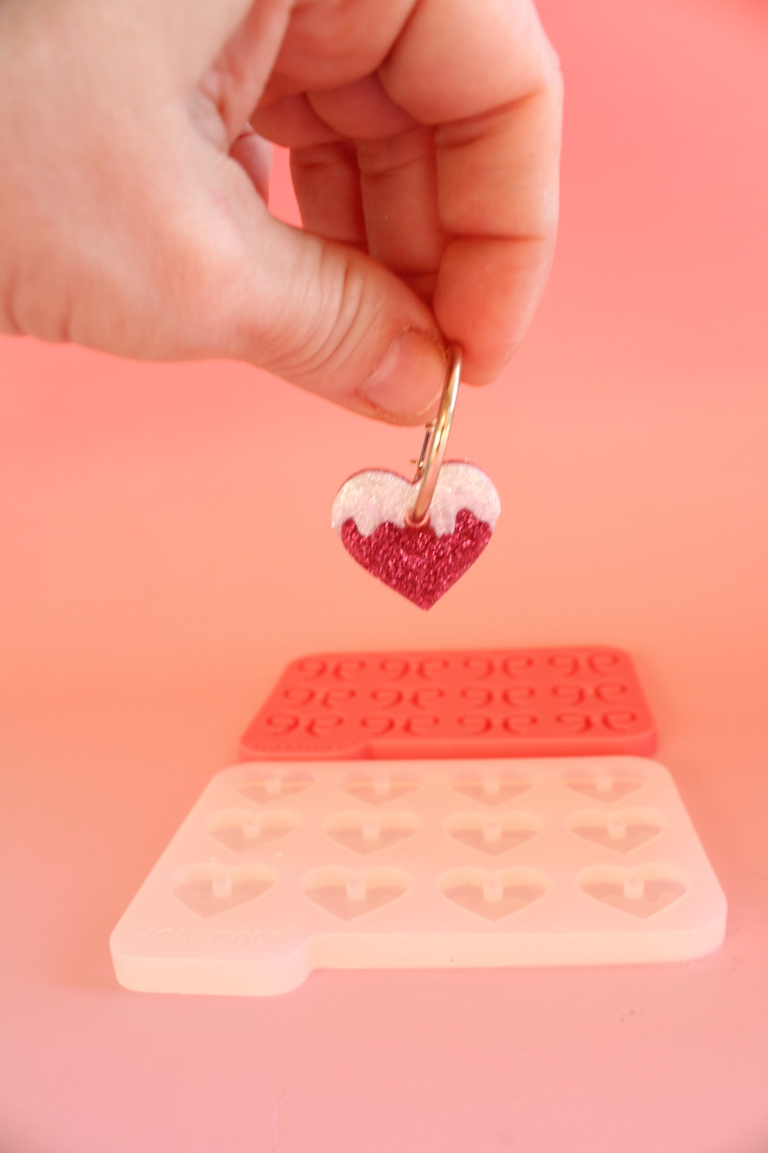 Moule silicone pampille COEUR NEIGE - 6 paires