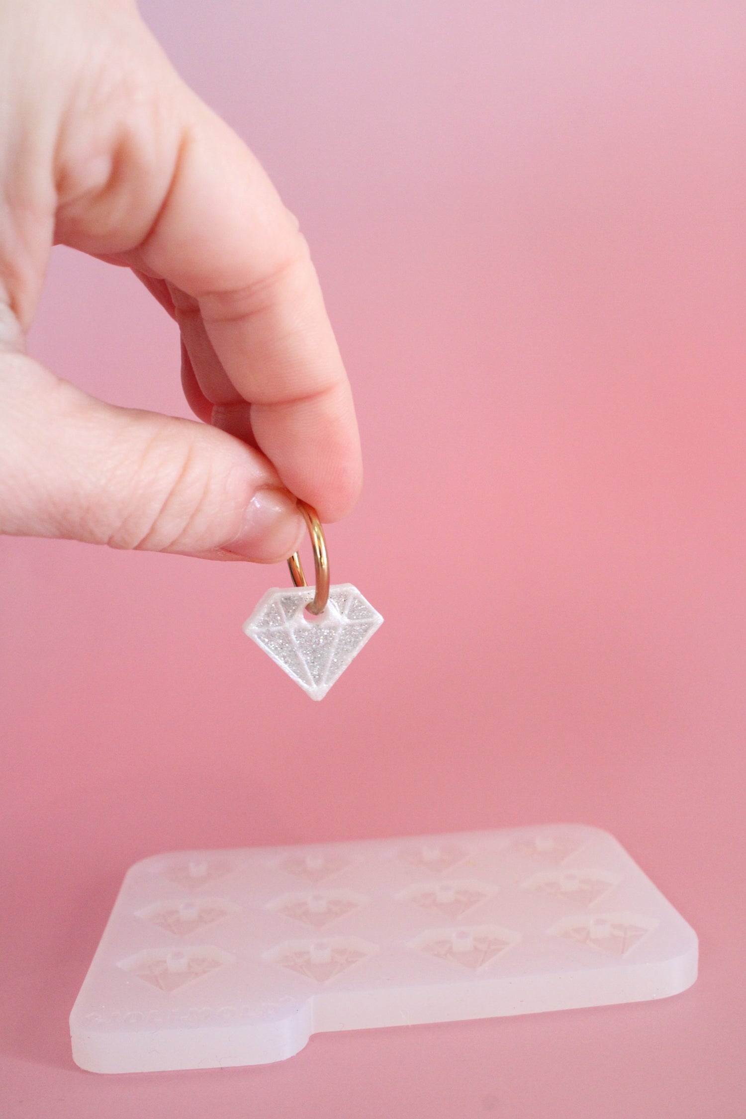 Moule silicone pampille DIAMANT - 6 paires