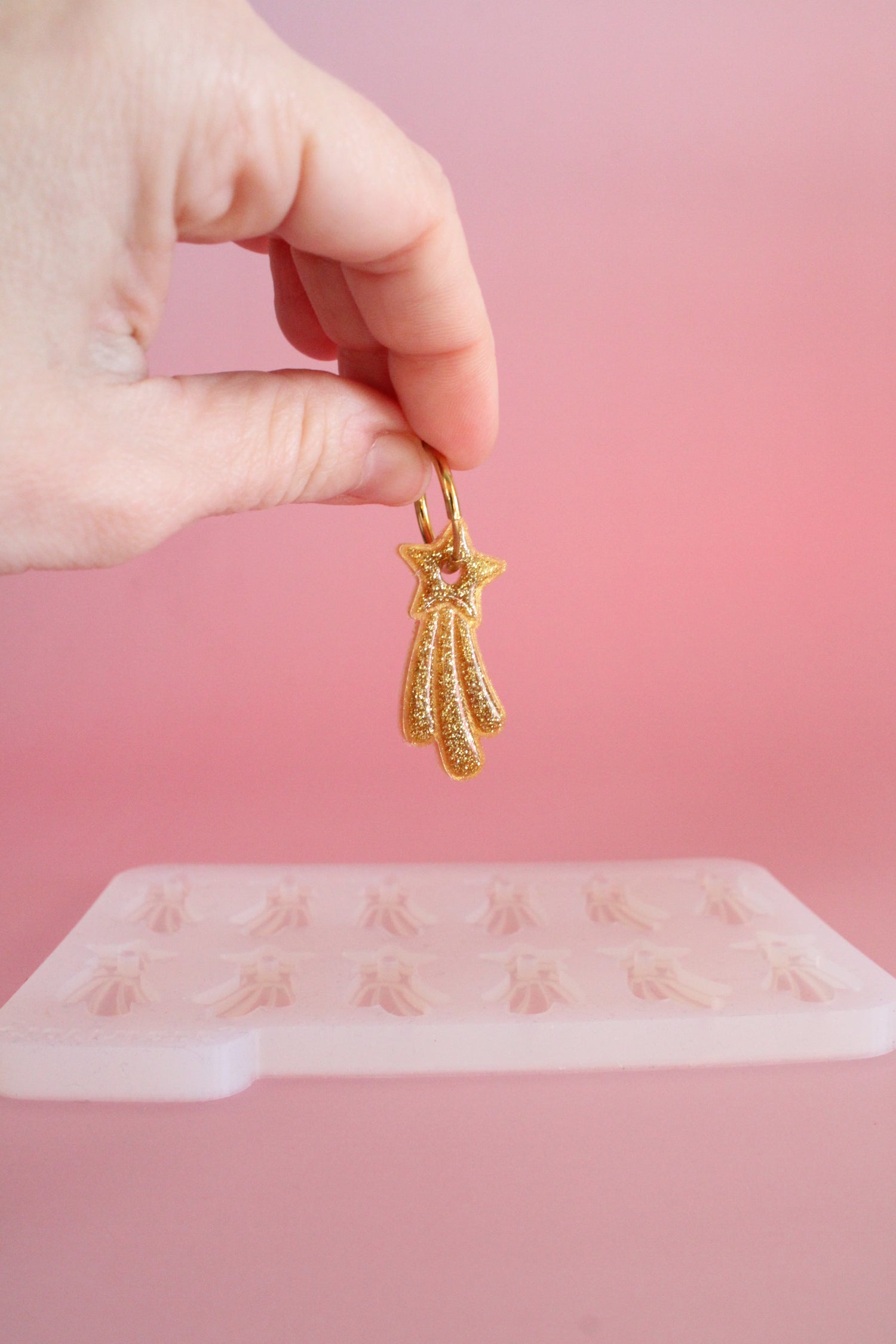 Moule silicone pampille ETOILE FILANTE - 6 paires