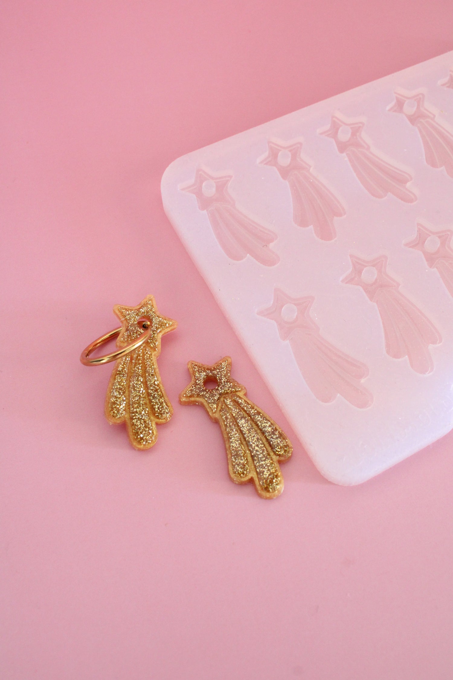 Moule silicone pampille ETOILE FILANTE - 6 paires