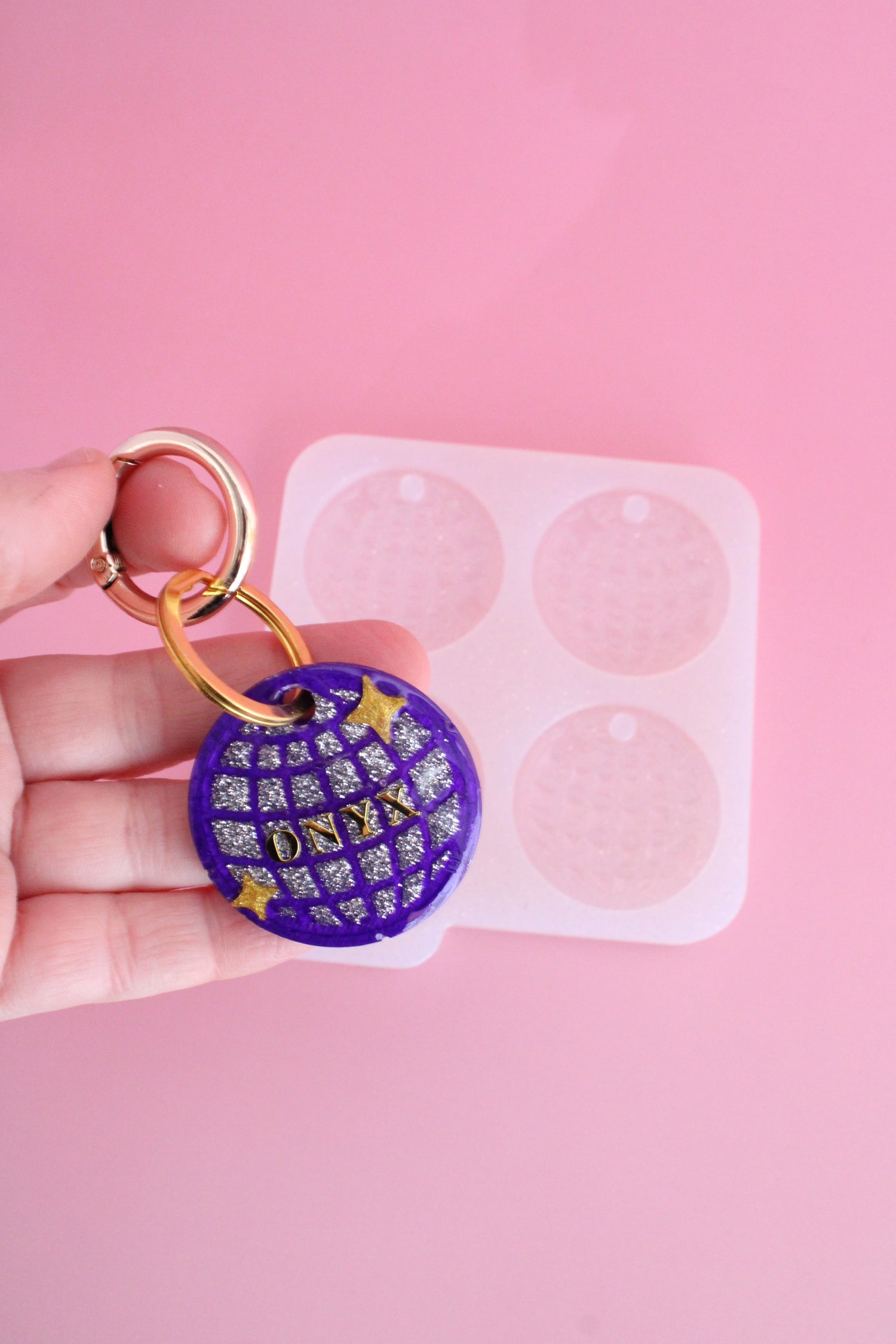 Moule silicone médaille BOULE DISCO -4 médailles