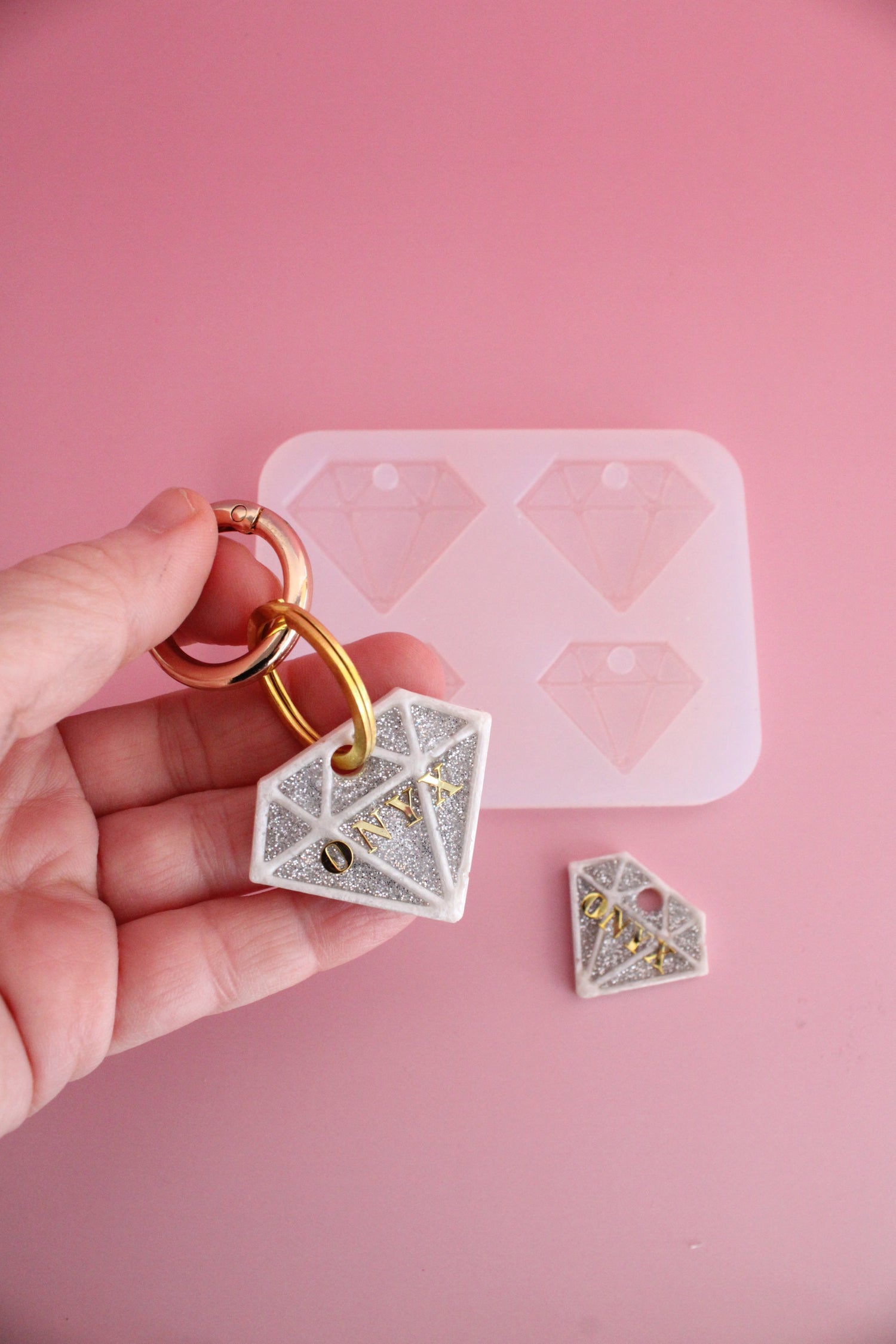 Moule silicone médaille DIAMANT - 2 tailles