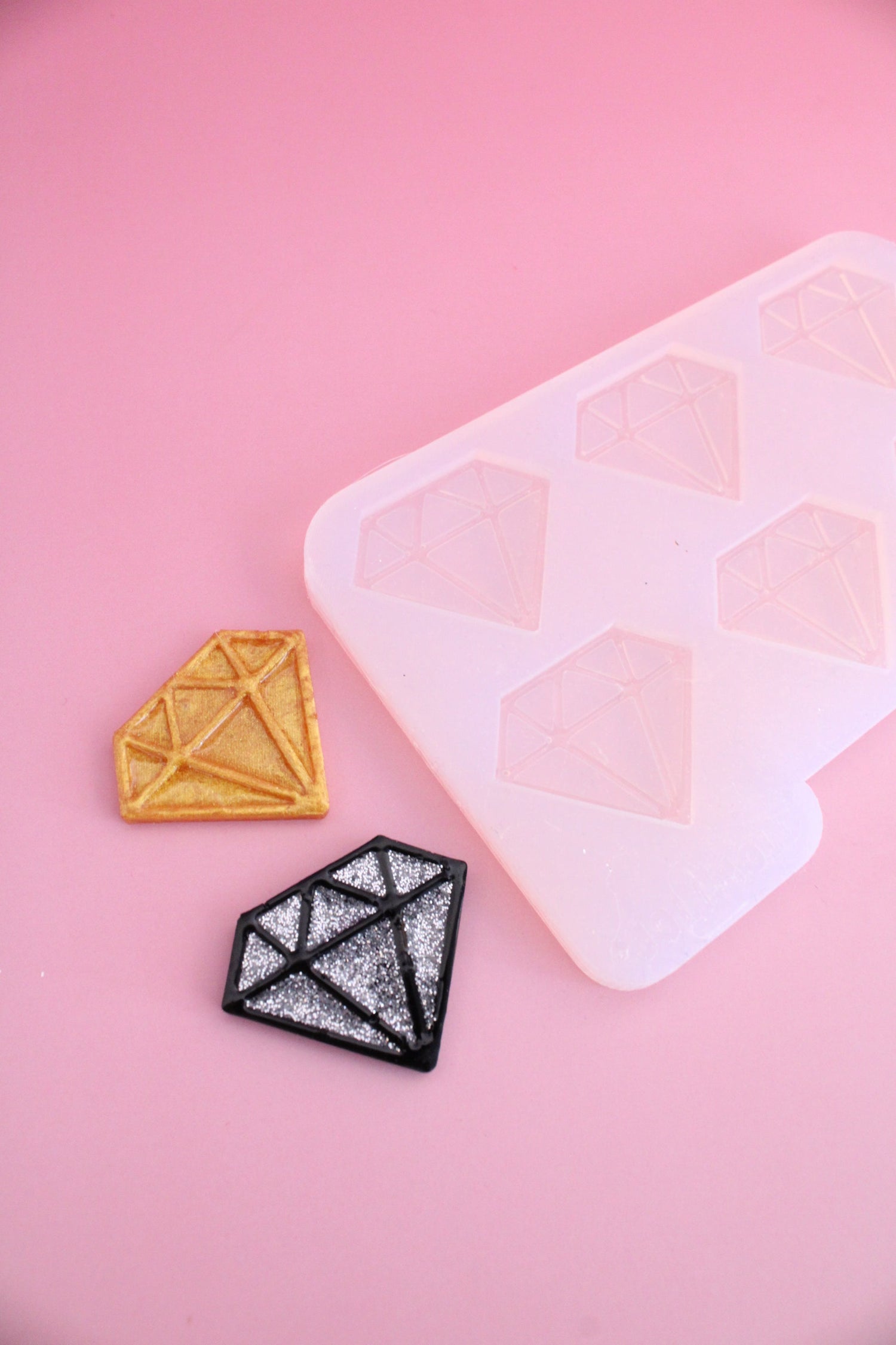 Moule silicone broche DIAMANT - 6 broches